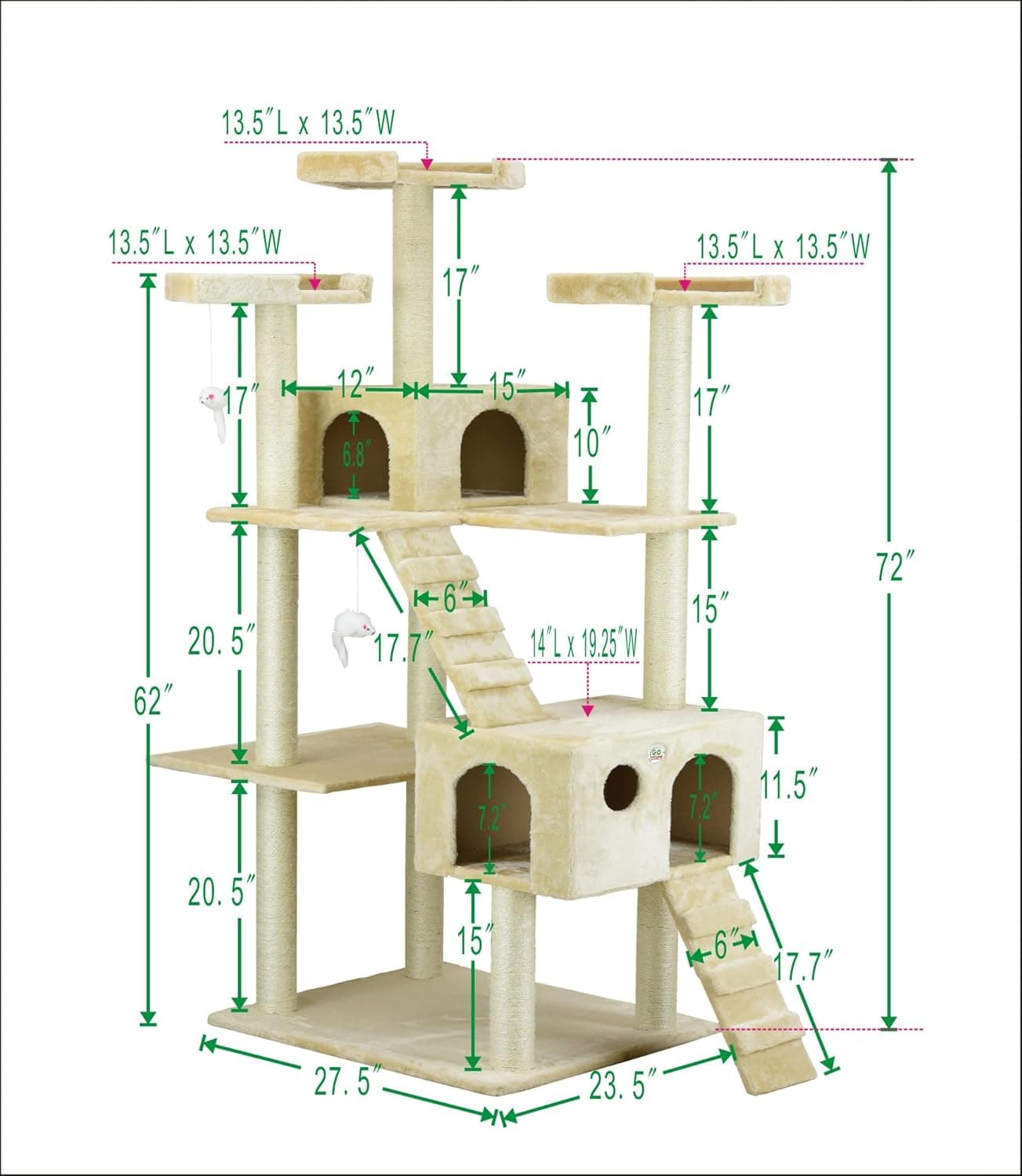 Go Pet Club 72-Inch Cat Tree thumbnail 5