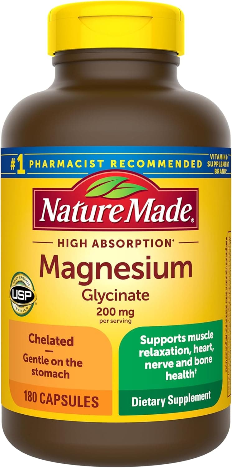 Nature Made Magnesium Glycinate 200mg, 180 Capsules - image 1
