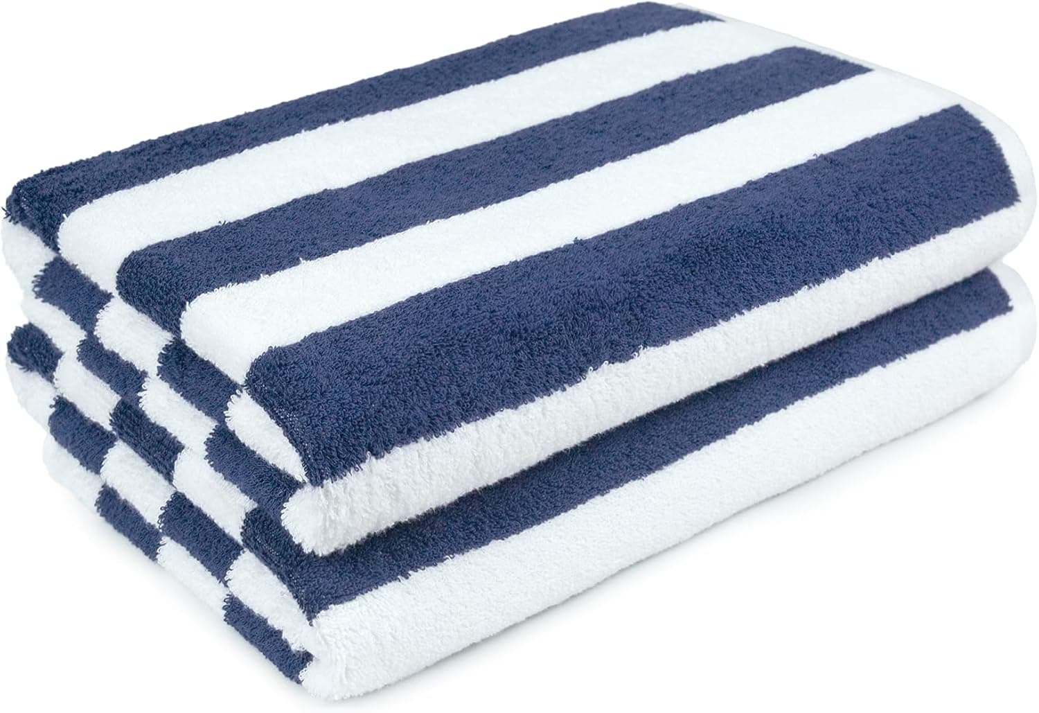 Amazon Basics Cabana Stripe Beach Towel (2-Pack, Navy Blue) thumbnail 4