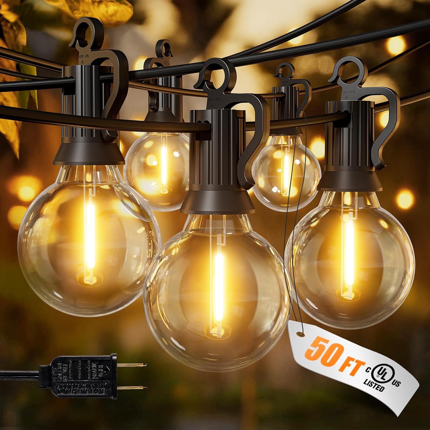 Brightown Outdoor String Lights 50FT G40 Globe - image 1