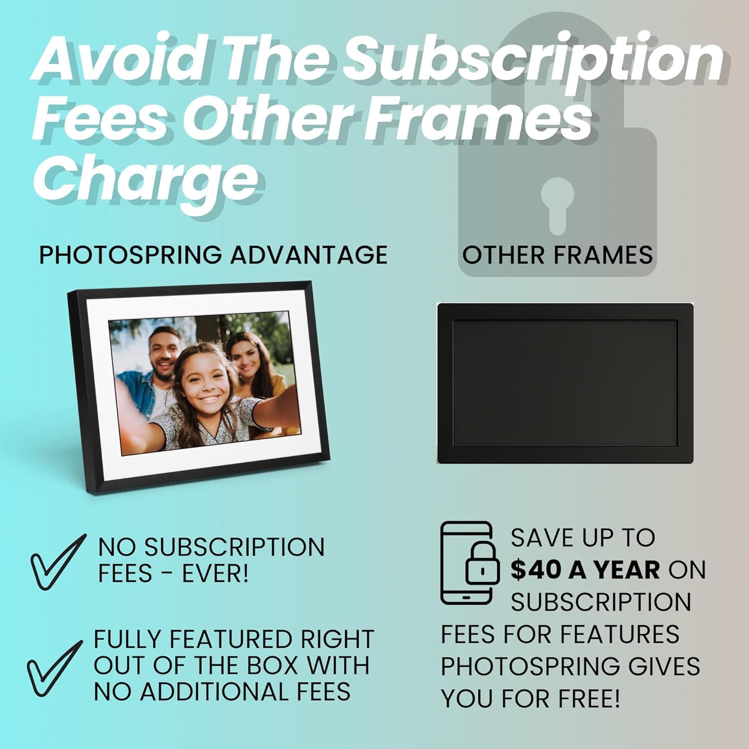 PhotoSpring 10-Inch WiFi Digital Picture Frame thumbnail 2