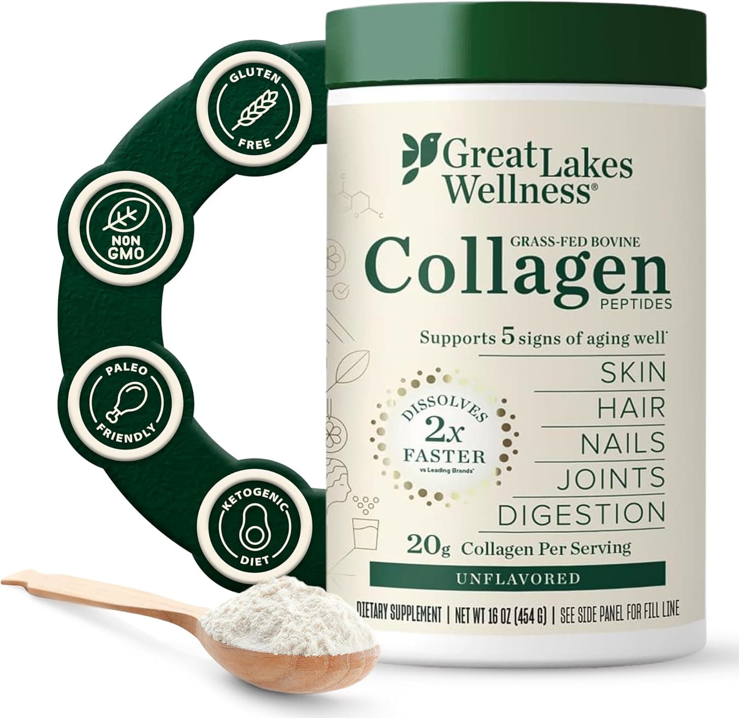 Great Lakes Wellness Collagen Peptides (16oz) - image 1