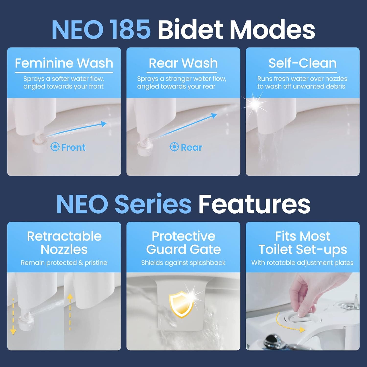 LUXE Bidet NEO 185 Dual Nozzle Self-Cleaning Bidet Attachment thumbnail 3