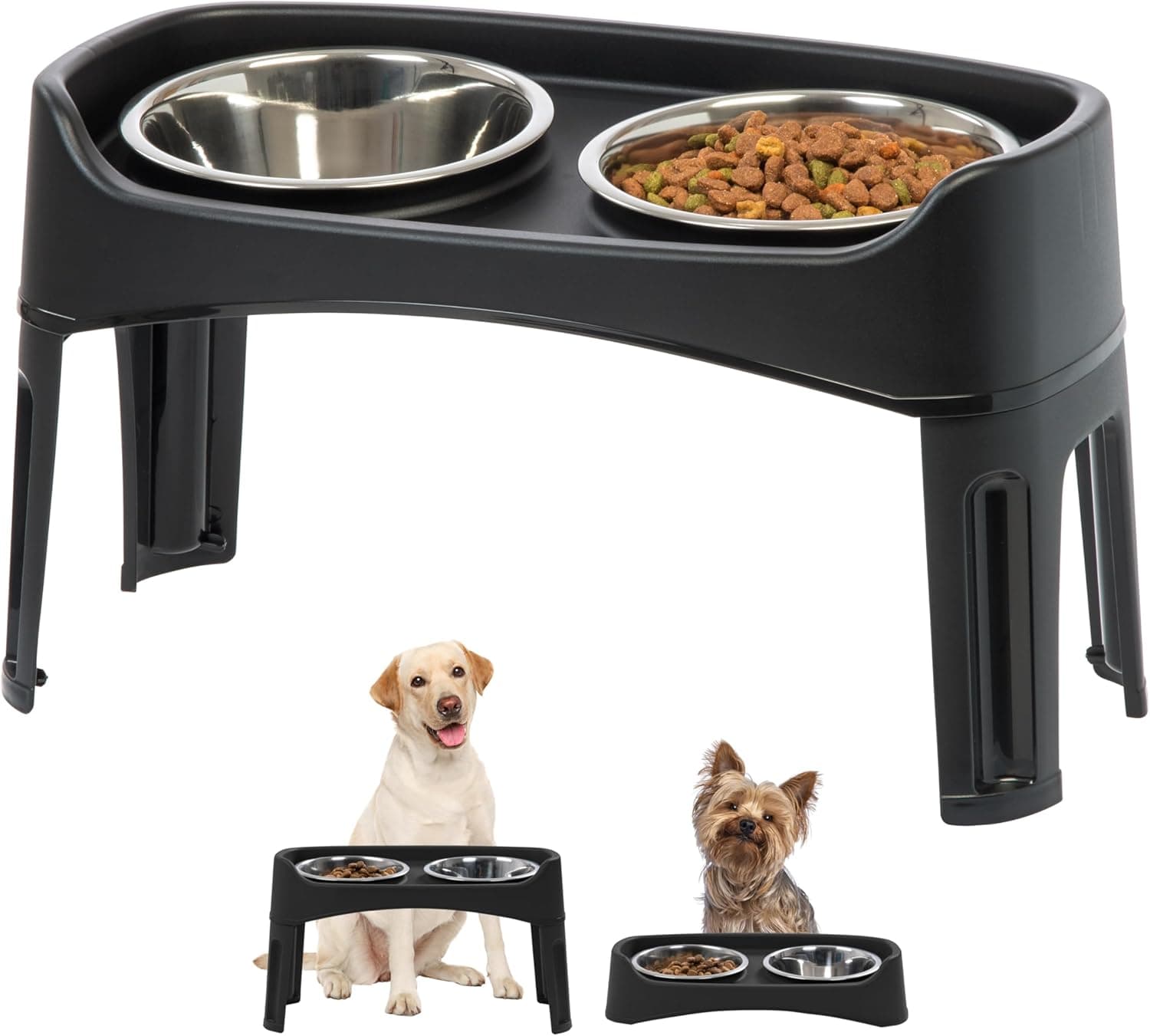 IRIS USA Elevated Dog Bowls Adjustable Height - image 1