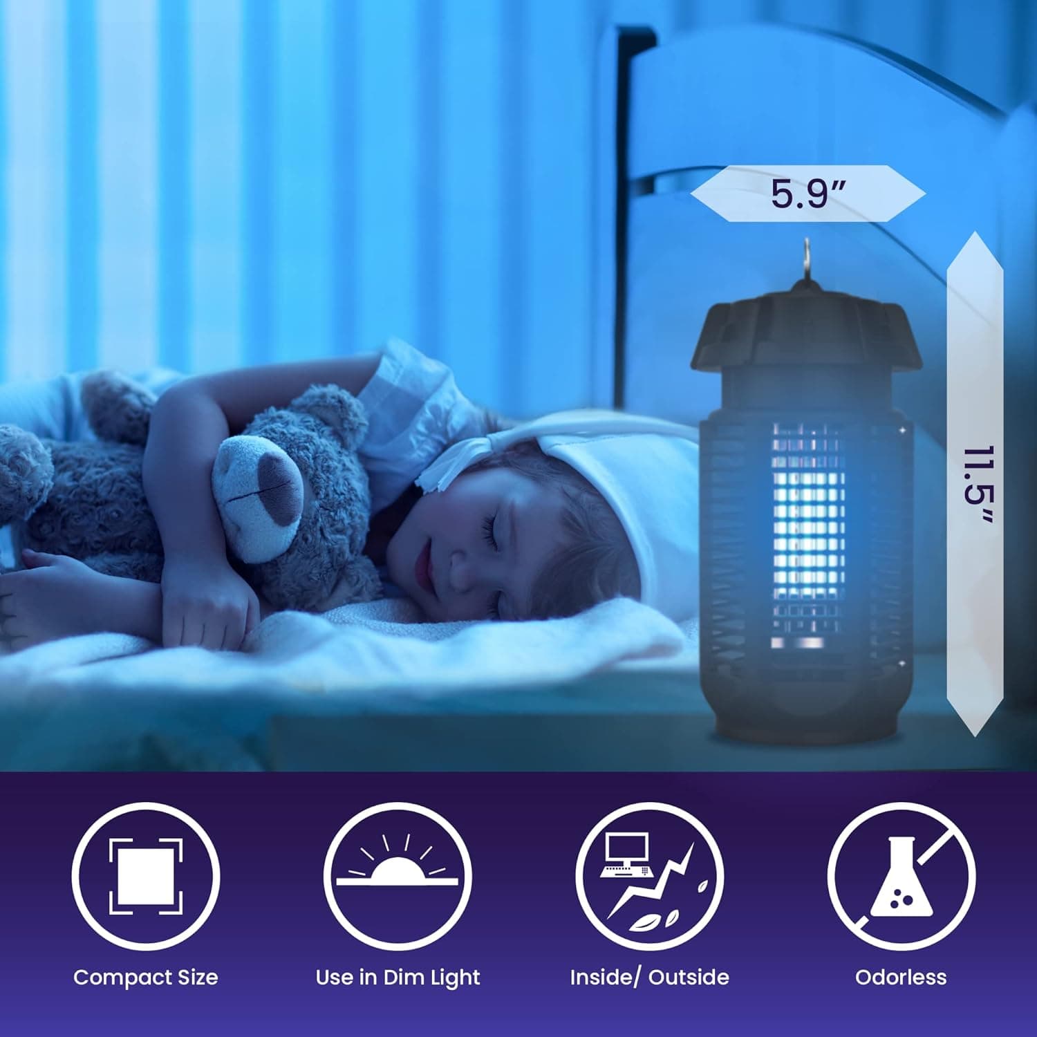 LiBa Electric Bug Zapper Outdoor & Indoor 4000V thumbnail 4