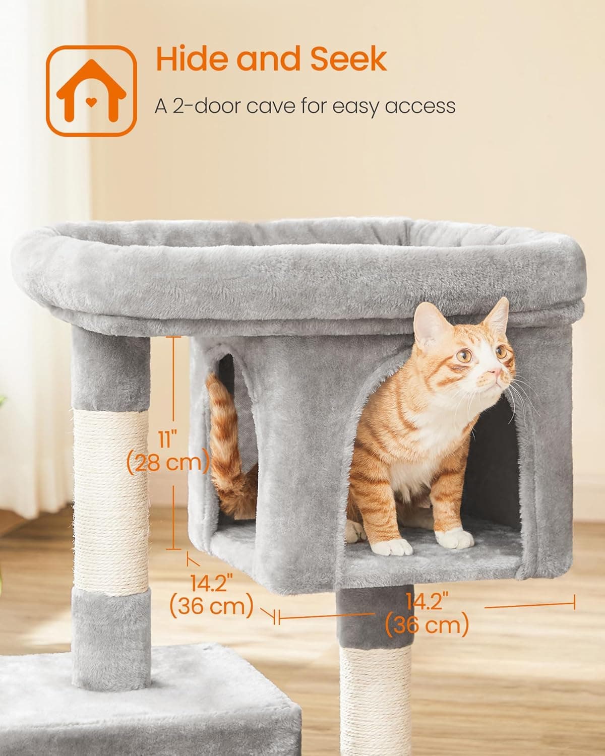 FEANDREA 33.1-Inch Cat Tower for Large Cats thumbnail 4
