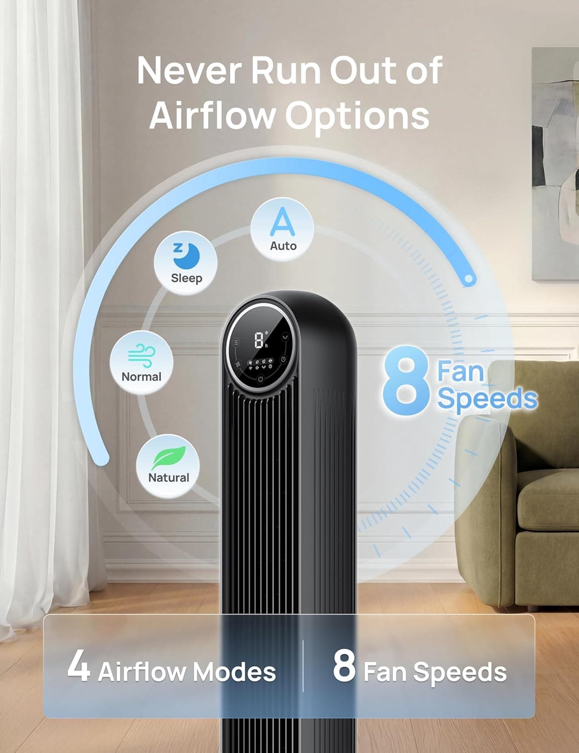 Dreo Tower Fan for Bedroom (2026 Upgraded DC Motor) thumbnail 4