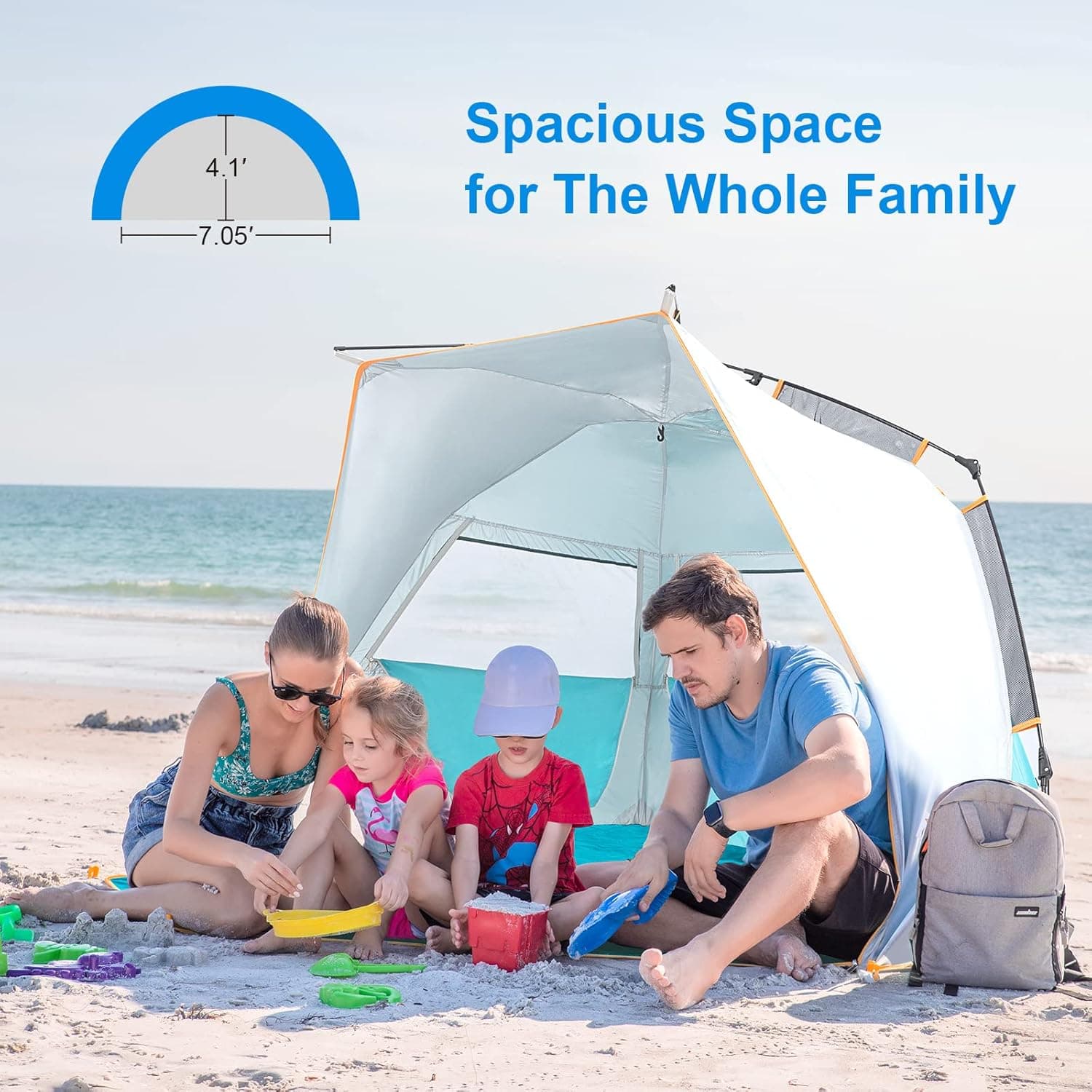 WolfWise 3-4 Person Pop Up Beach Tent thumbnail 3