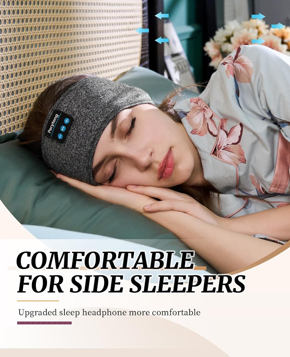 Perytong Sleep Headphones Bluetooth Headband thumbnail 3