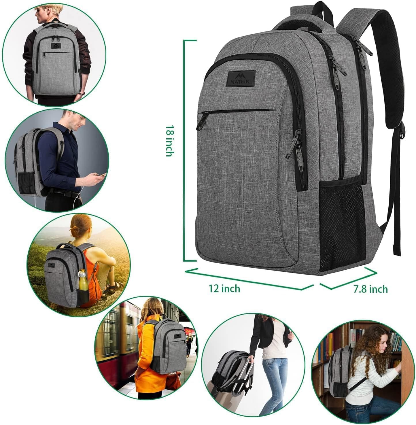 Matein Travel Laptop Backpack thumbnail 3