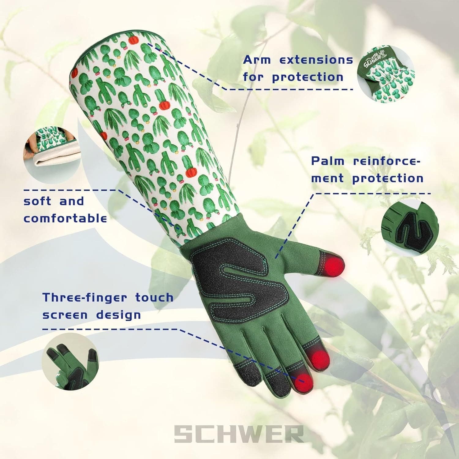 Schwer Gardening Gloves for Women with Reinforced Fingertips thumbnail 2