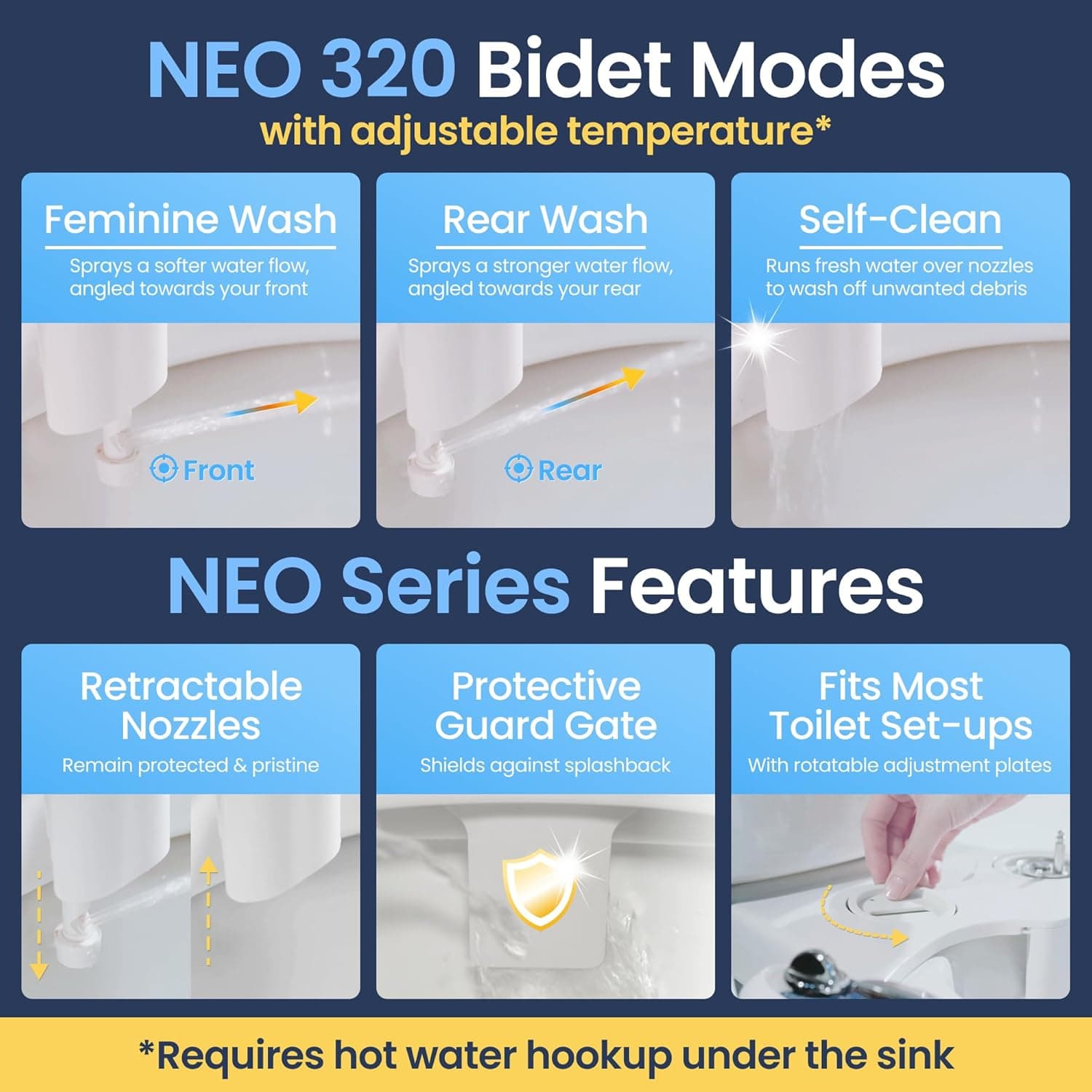 LUXE Bidet NEO 320 Hot and Cold Water Bidet Attachment thumbnail 3