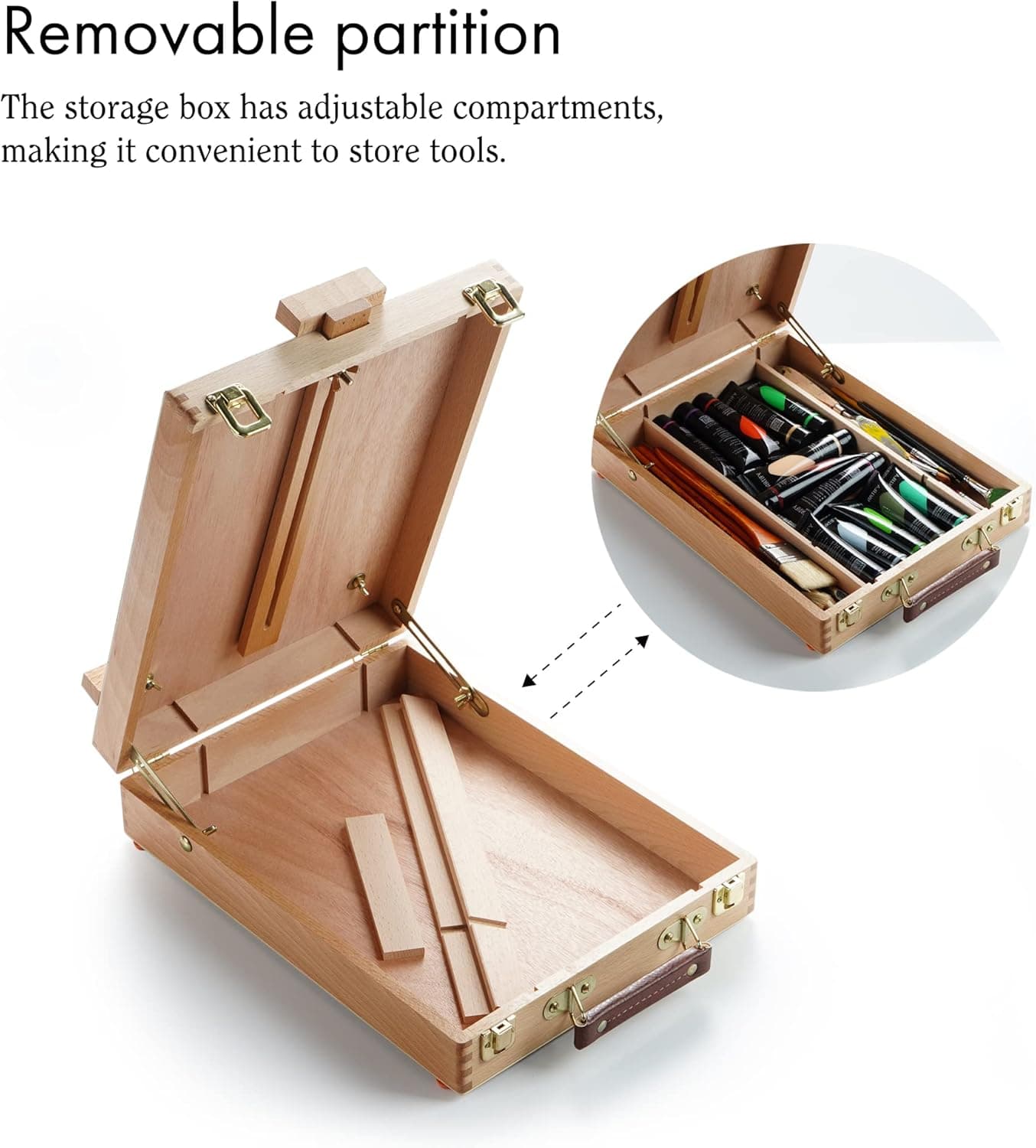 ARTIFY Adjustable Beechwood Tabletop Painting Easel Box thumbnail 5