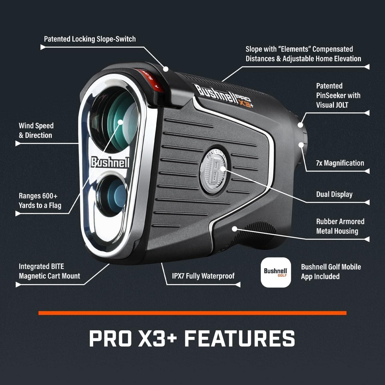 Bushnell Golf Pro X3+Link Laser Rangefinder thumbnail 2