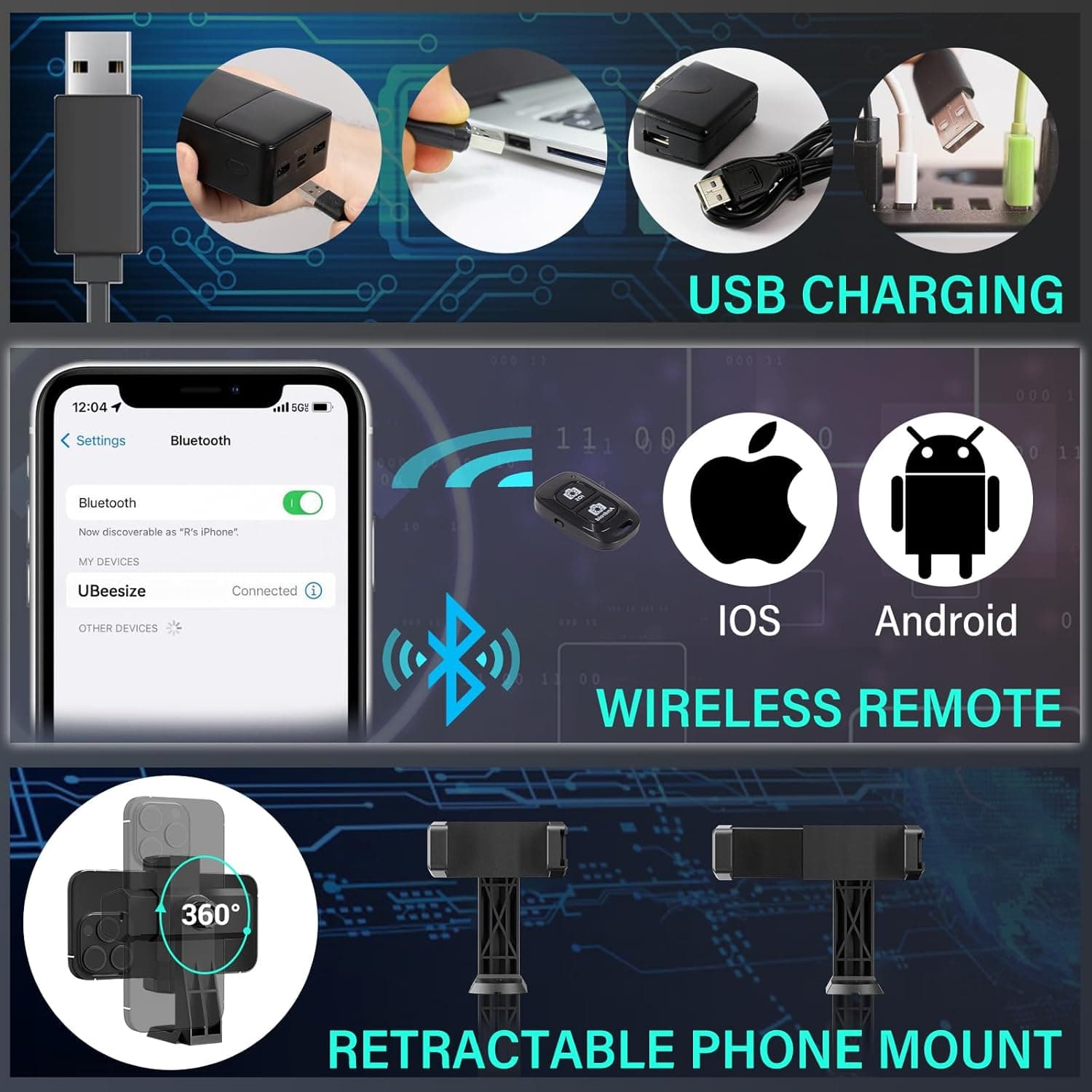 UBeesize 14-Inch Foldable Ring Light with Tripod thumbnail 5