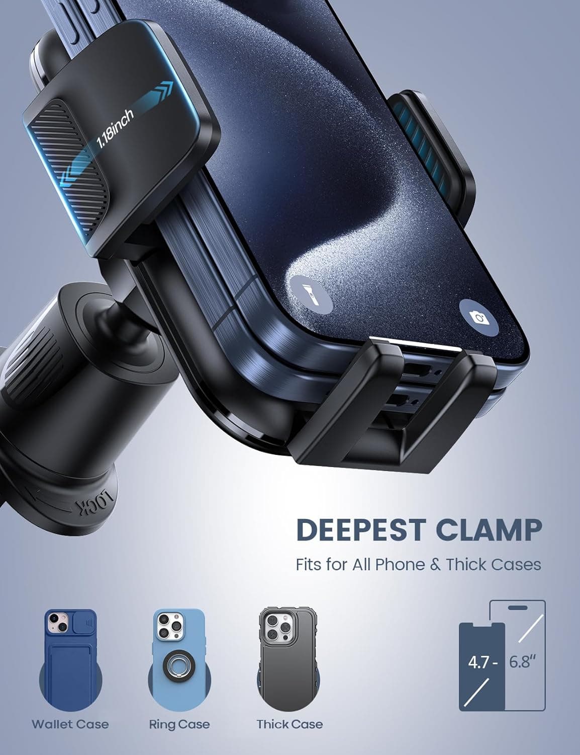 Lamicall Car Vent Phone Mount (Wider Clamp) thumbnail 2