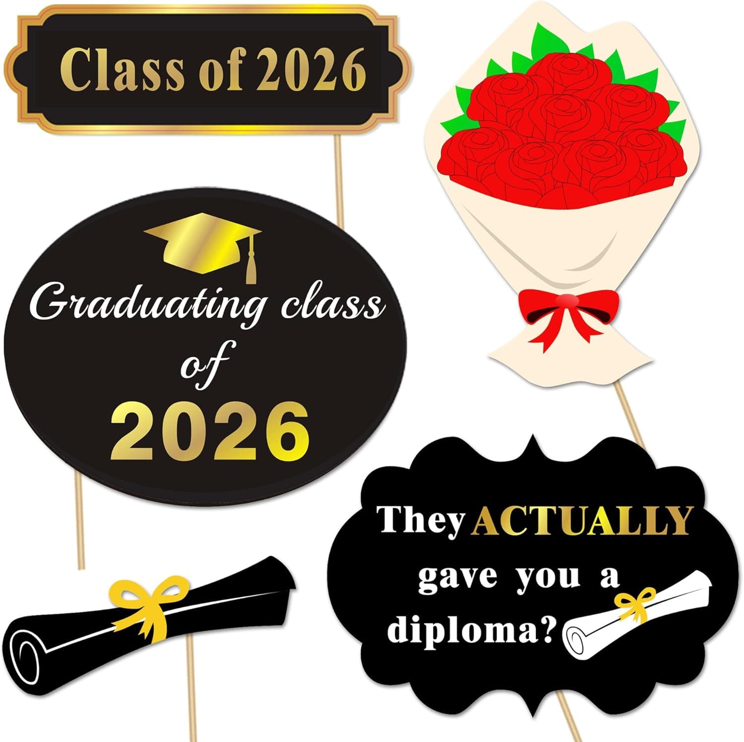 Konsait Graduation Photo Booth Props (50 Count) thumbnail 3