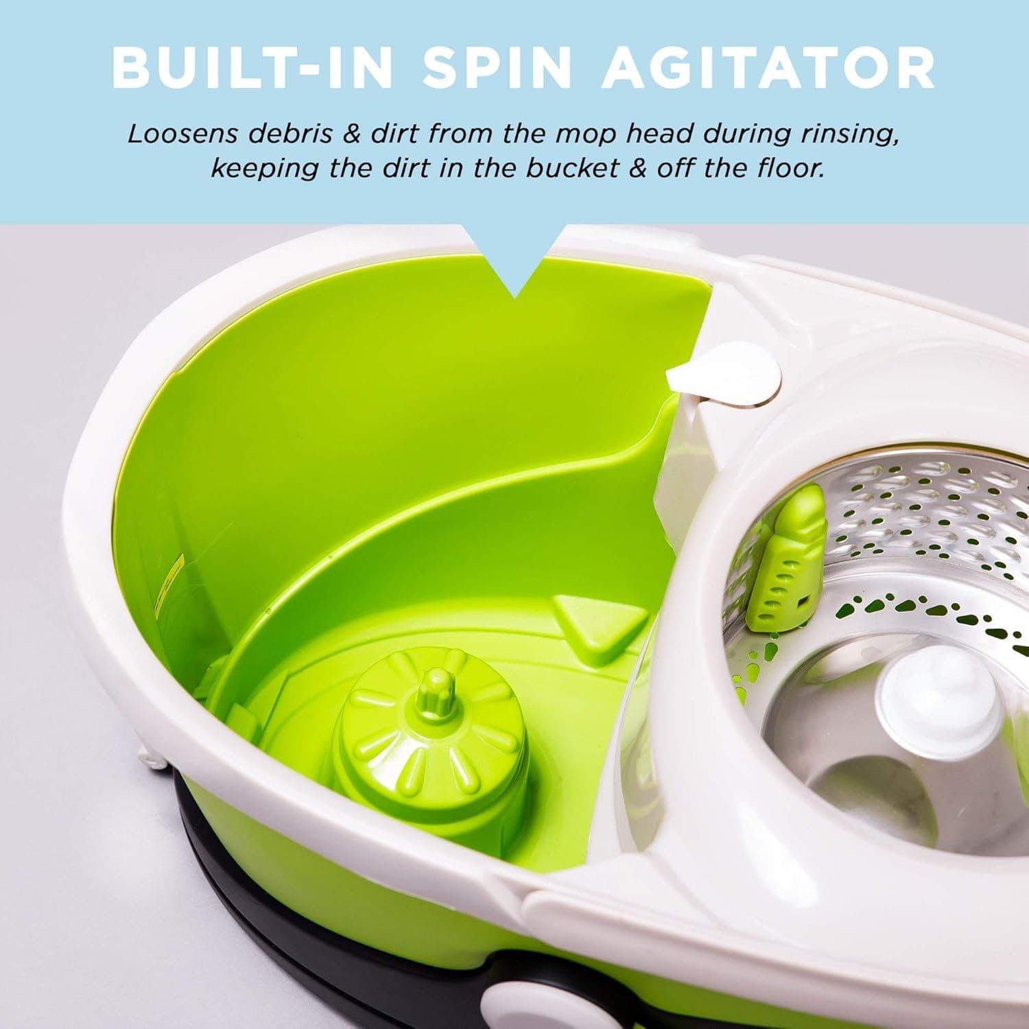 Mopnado Deluxe Stainless Steel Rolling Spin Mop System thumbnail 2