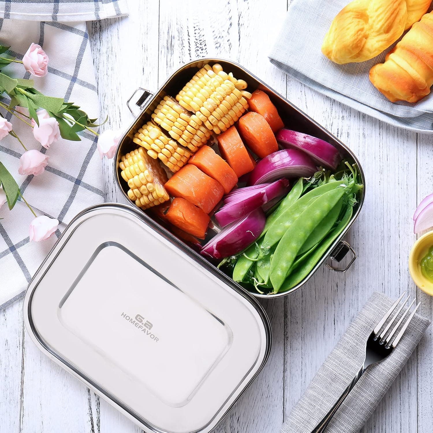 G.a HOMEFAVOR Stainless Steel Bento Lunch Box 1400ml thumbnail 2