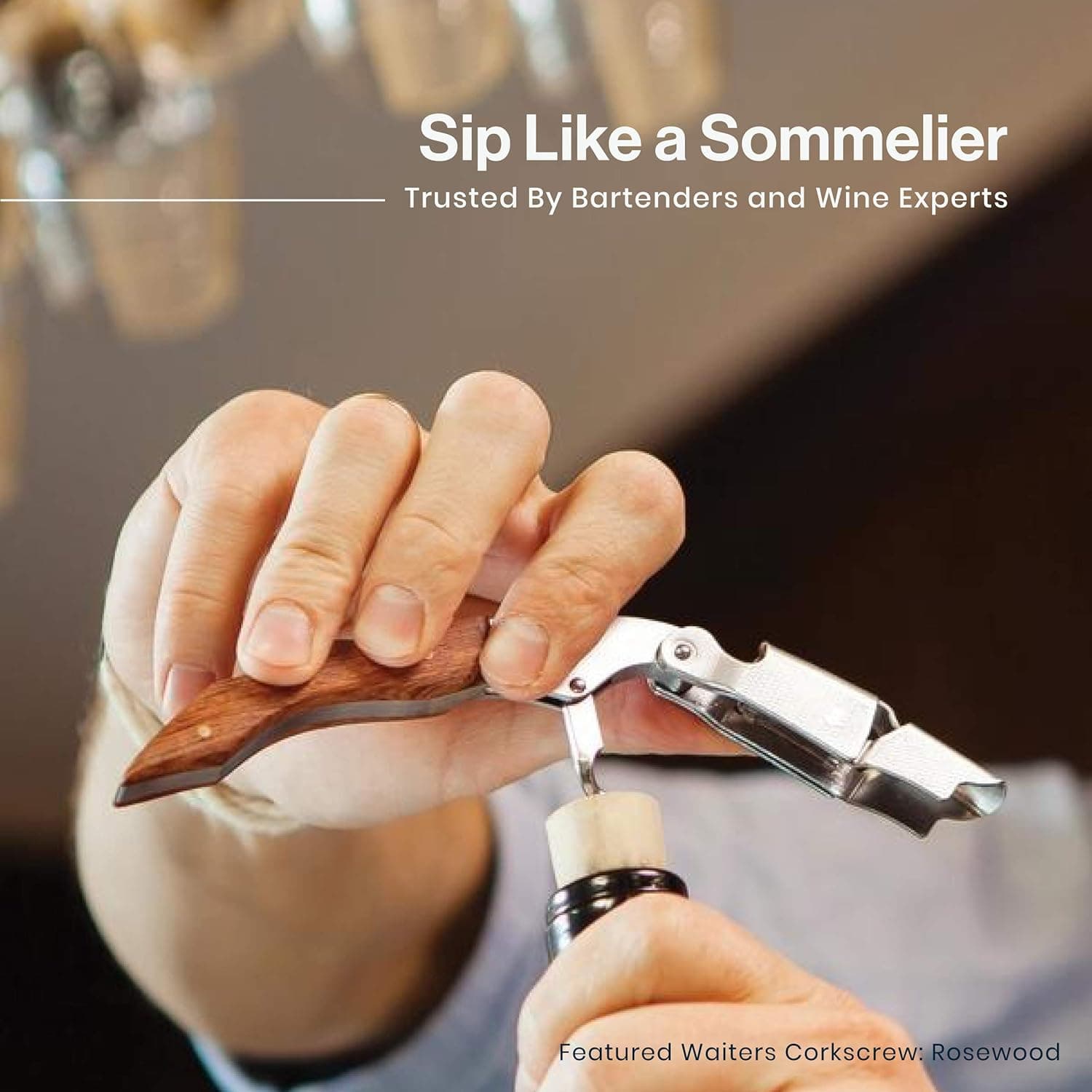 HiCoup Professional Waiter's Corkscrew (Rosewood) thumbnail 3