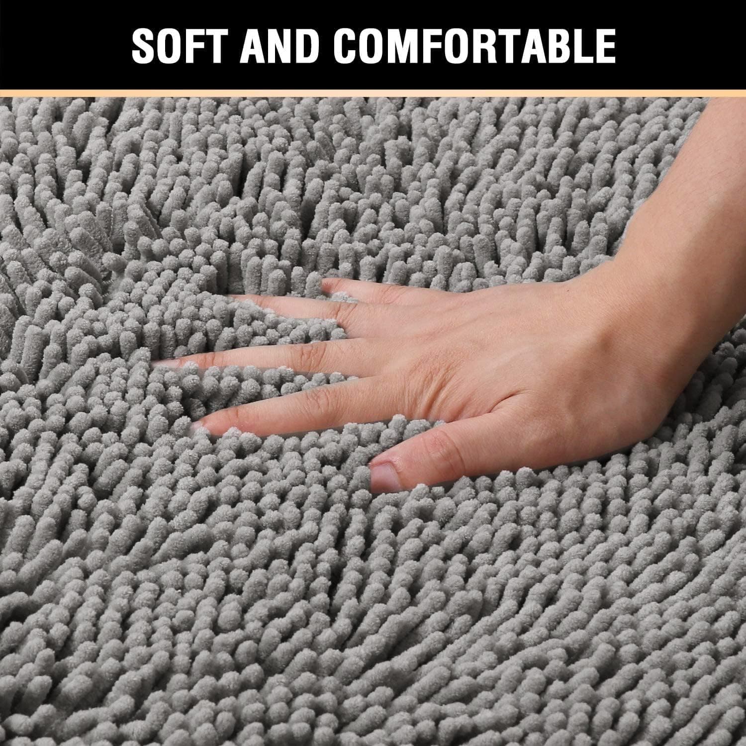 H.VERSAILTEX Chenille Bath Mat 24x17 thumbnail 4