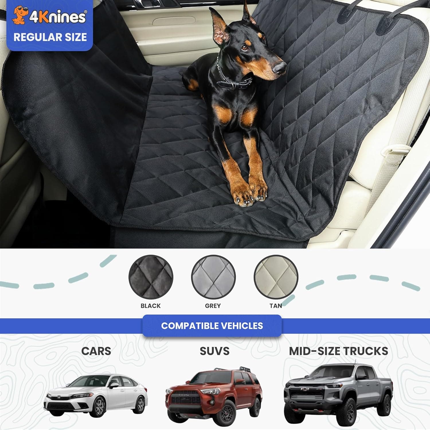 4Knines Dog Seat Cover with Hammock thumbnail 4
