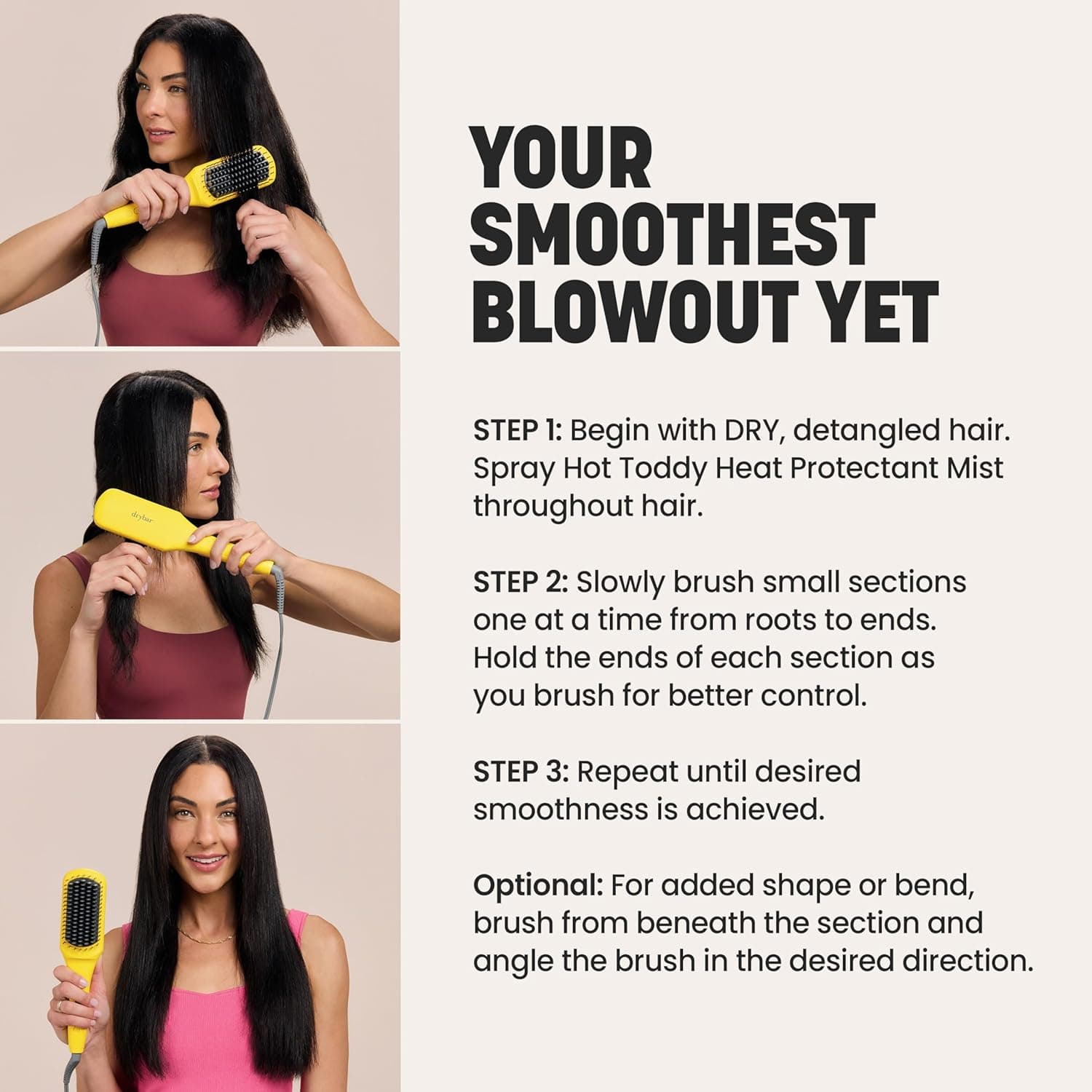 Drybar The Brush Crush Heated Straightening Brush thumbnail 5