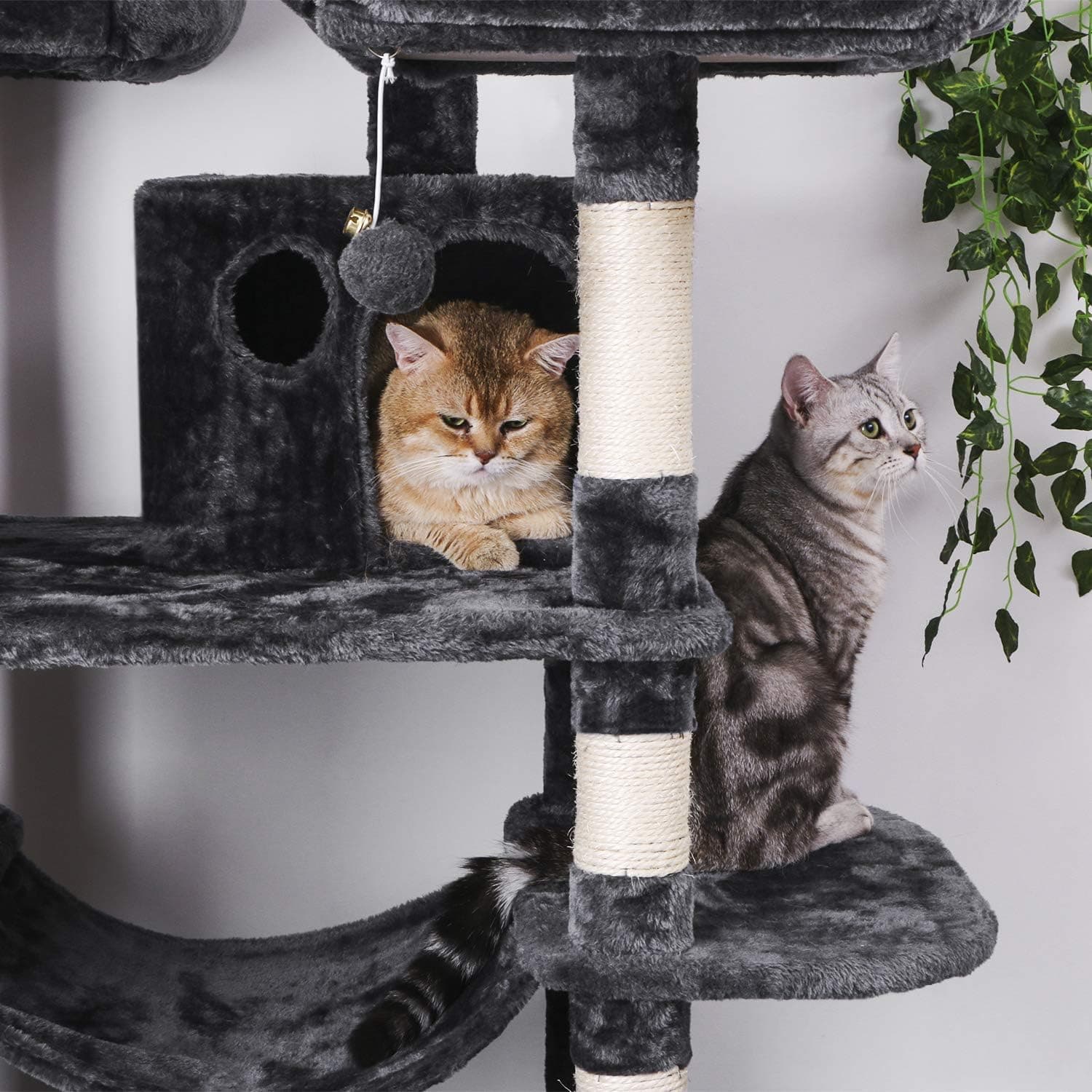BEWISHOME Large Cat Tree Condo with Sisal Scratching Posts thumbnail 4