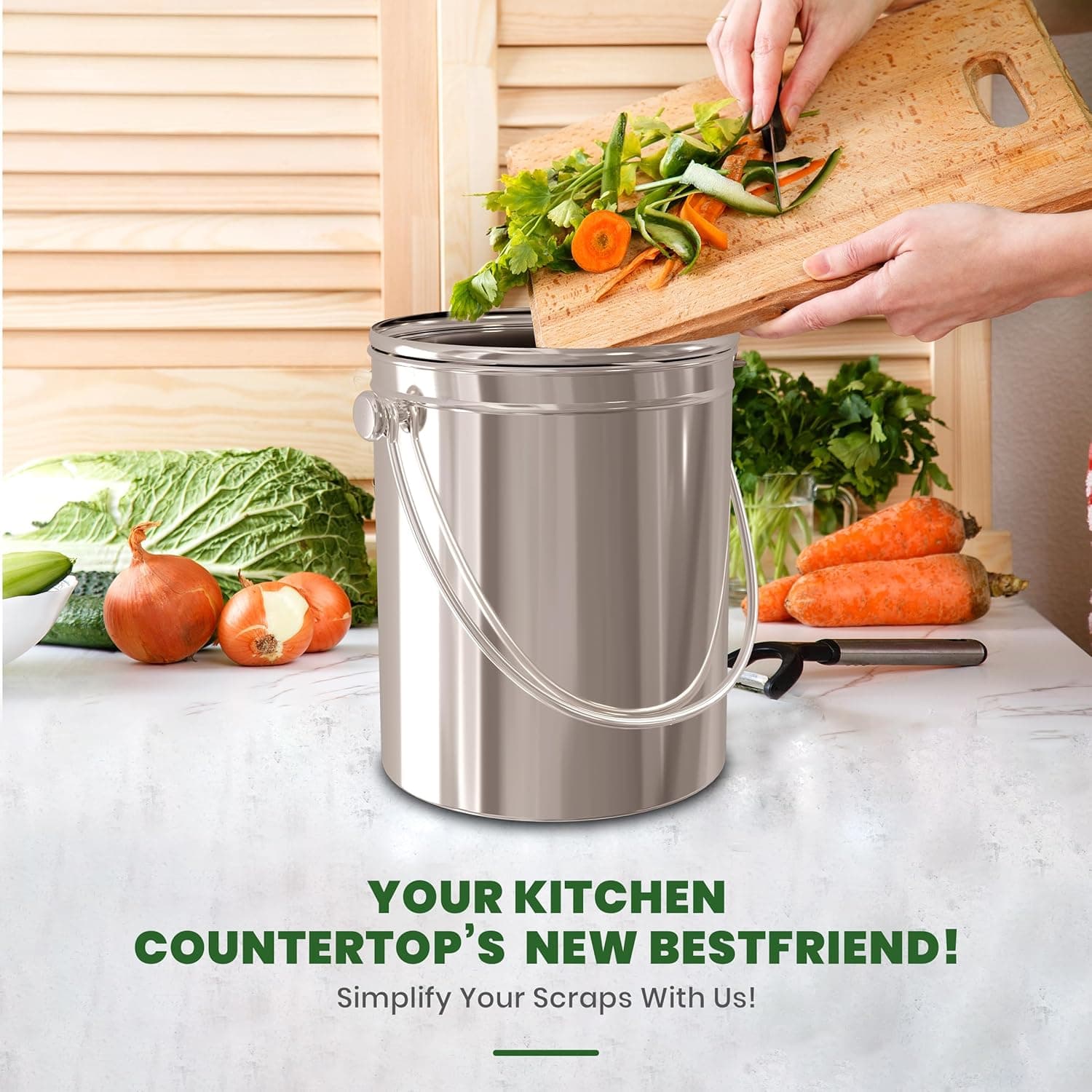 Utopia Kitchen Countertop Compost Bin 1.3 Gallon thumbnail 5