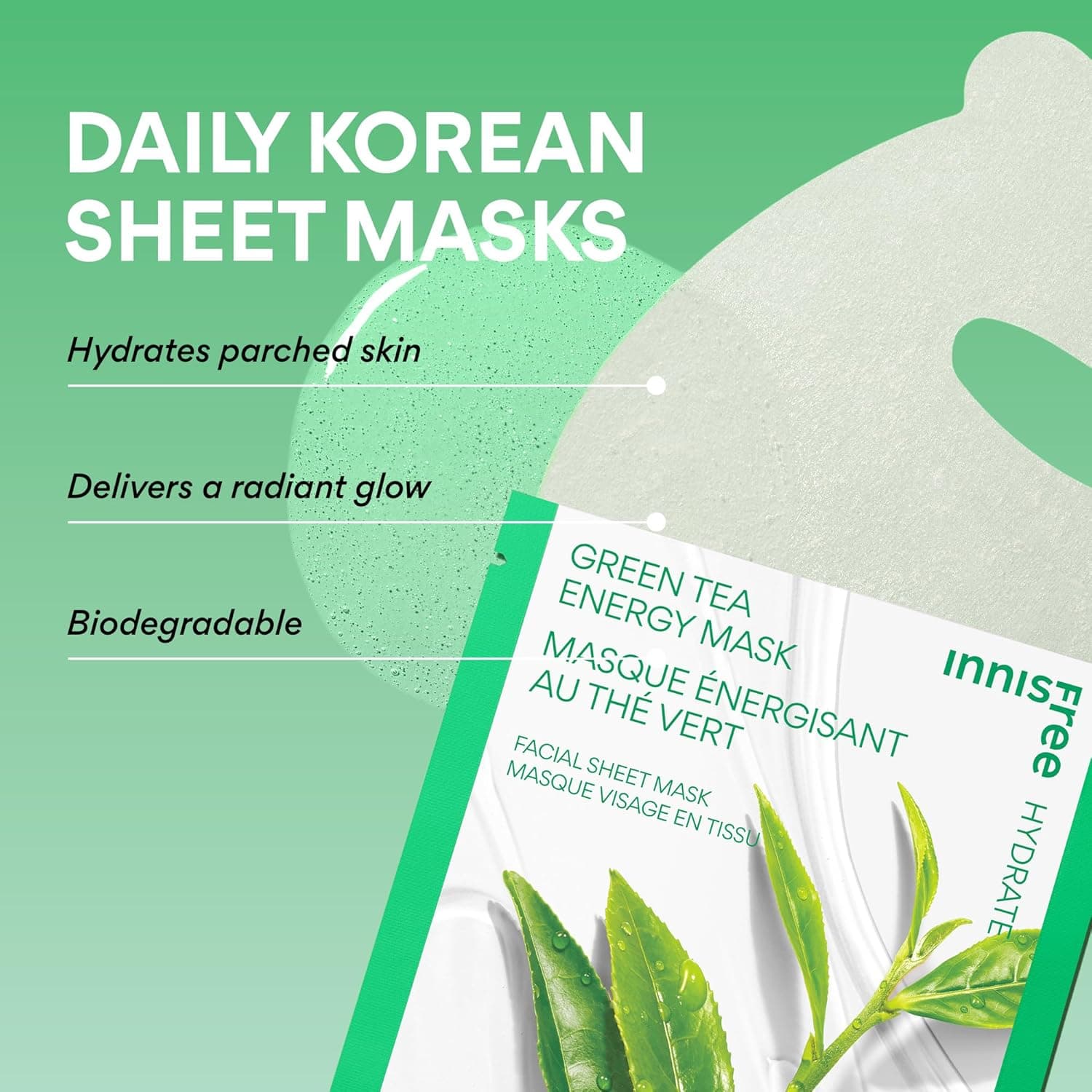 innisfree Green Tea Energy Sheet Mask thumbnail 5