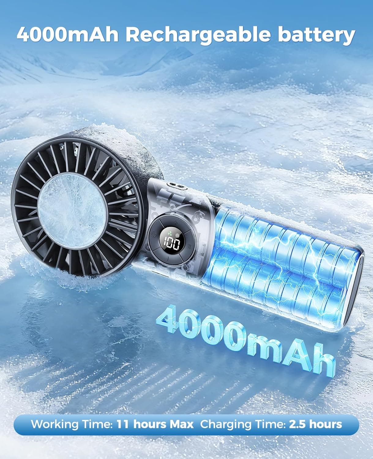 Eastfox 2026 3-in-1 Handheld Turbo Fan with Ice Cooler thumbnail 5