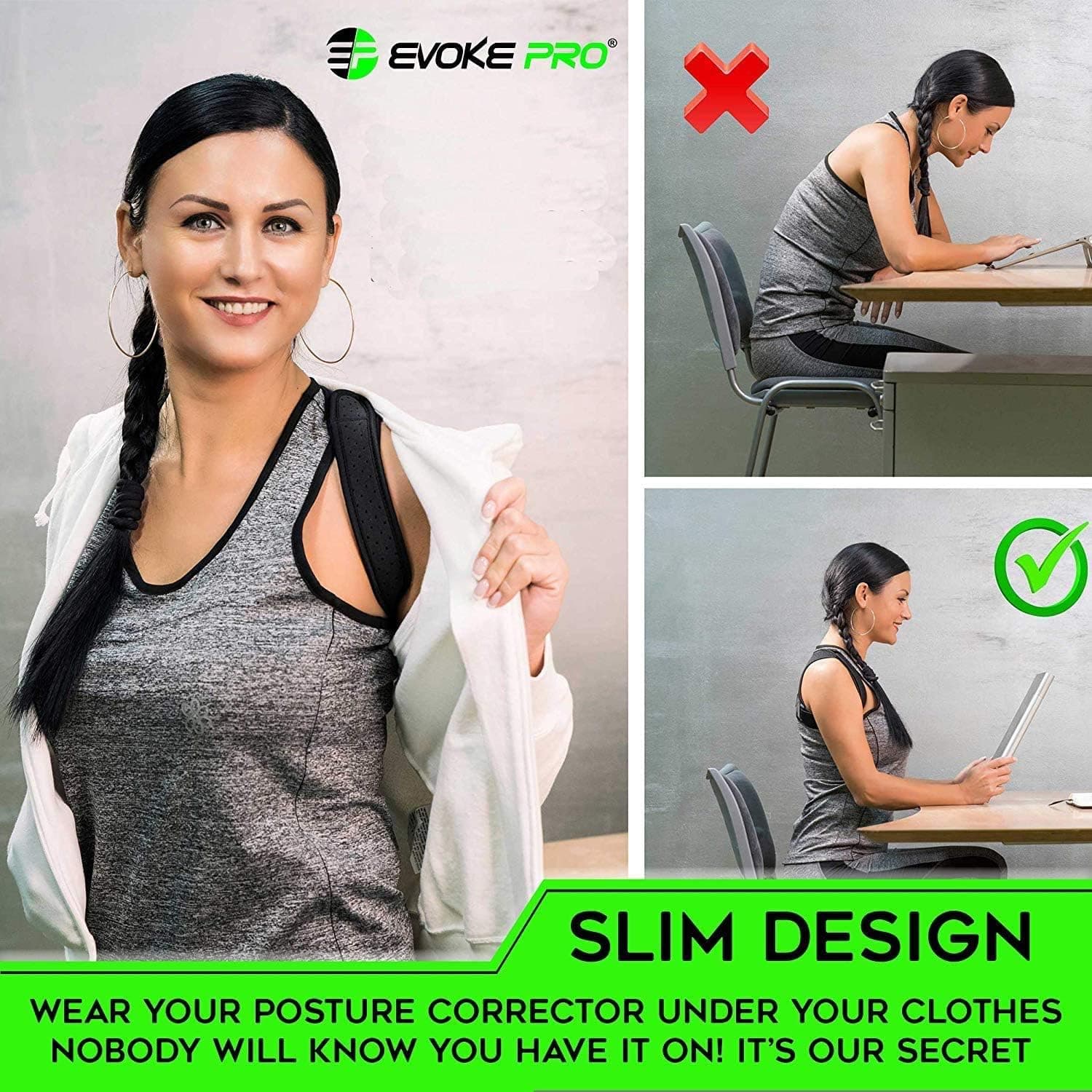 Evoke Pro Back Posture Corrector with Resistance Band thumbnail 2