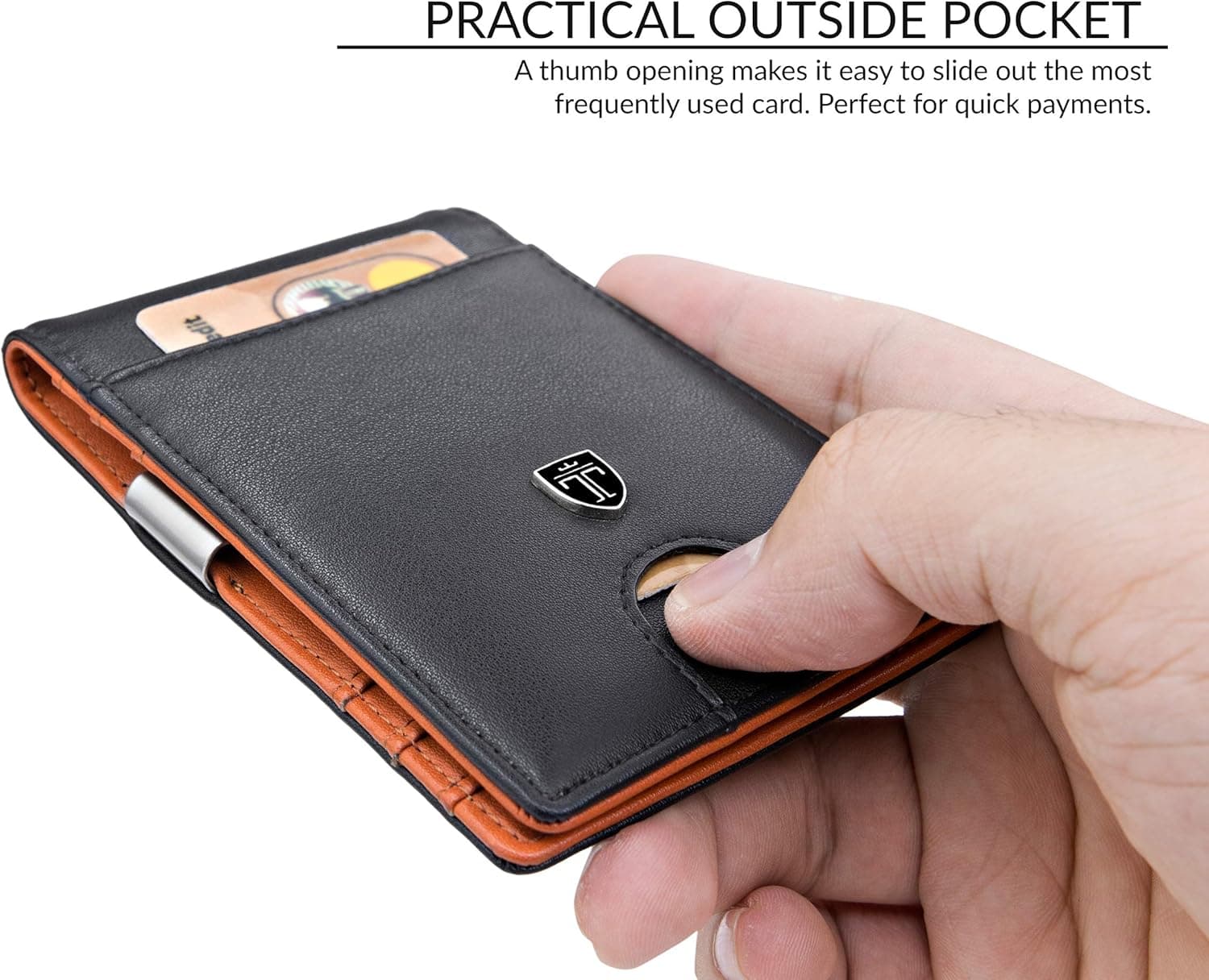 TRAVANDO Mens Slim Wallet with Money Clip SEATTLE thumbnail 4