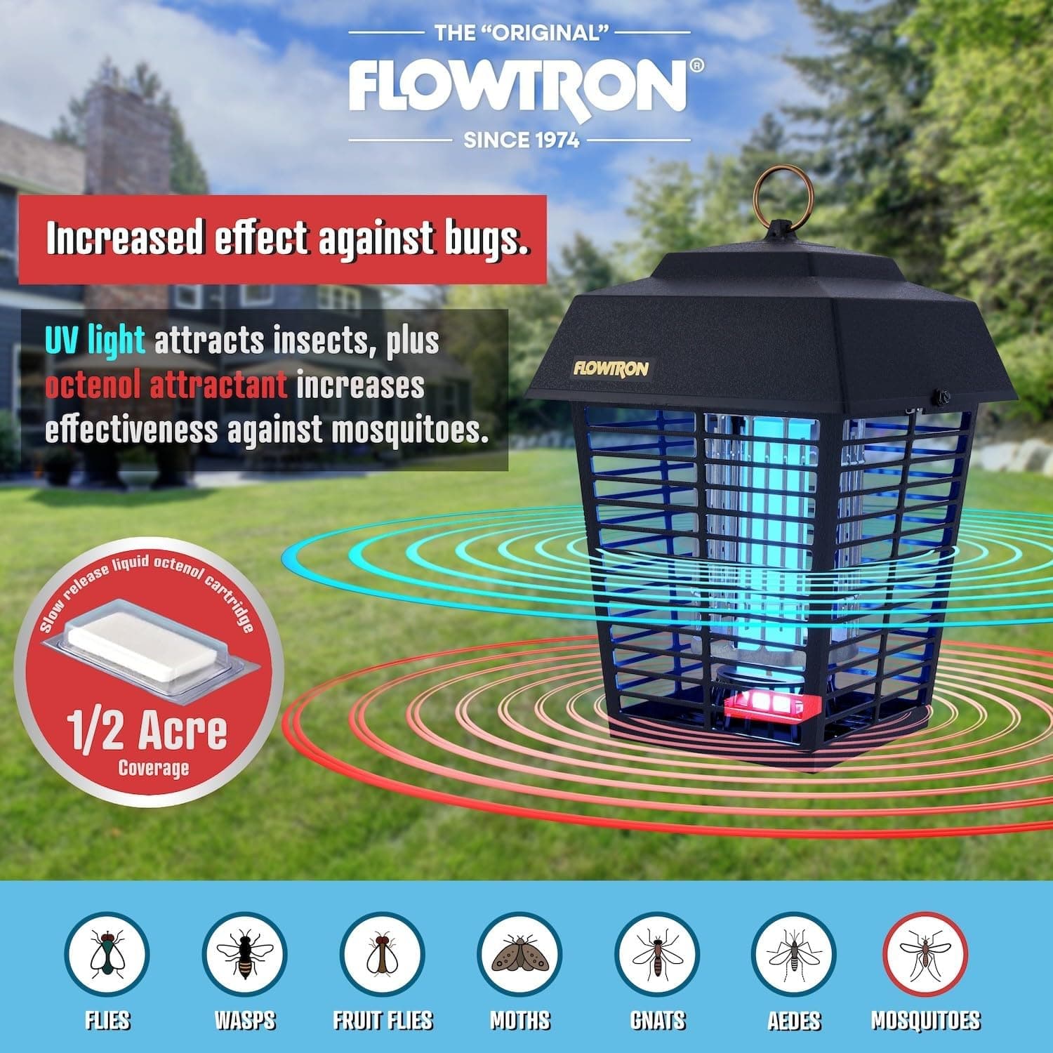 Flowtron BK-15D Electric Bug Zapper, 1/2 Acre Outdoor thumbnail 3