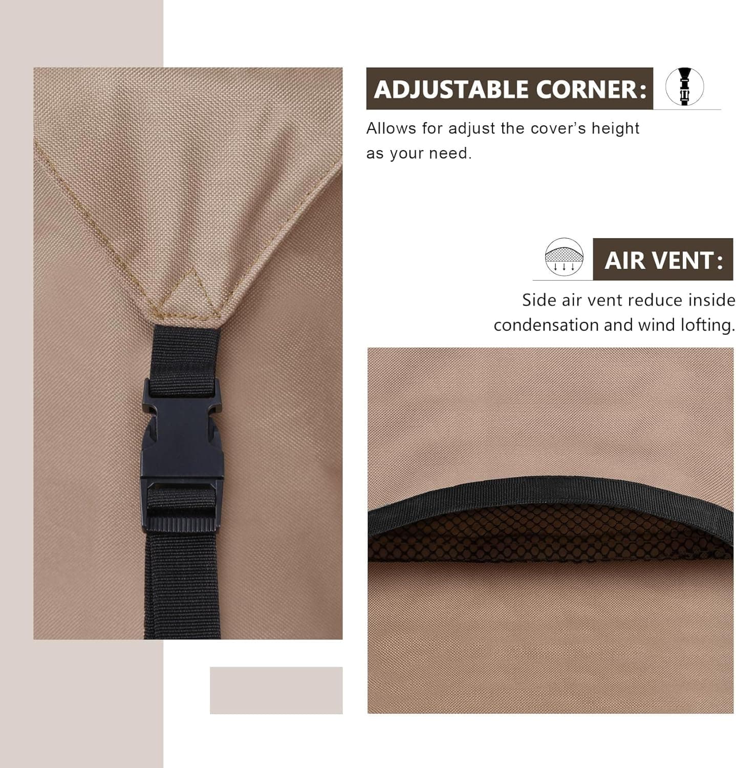 ULTCOVER Rectangular Patio Heavy Duty Table Cover, 600D Tough Canvas Waterproof thumbnail 5