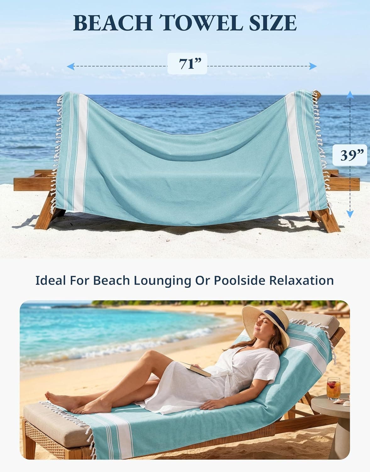LANE LINEN Oversized Beach Towel (2-Pack) thumbnail 4