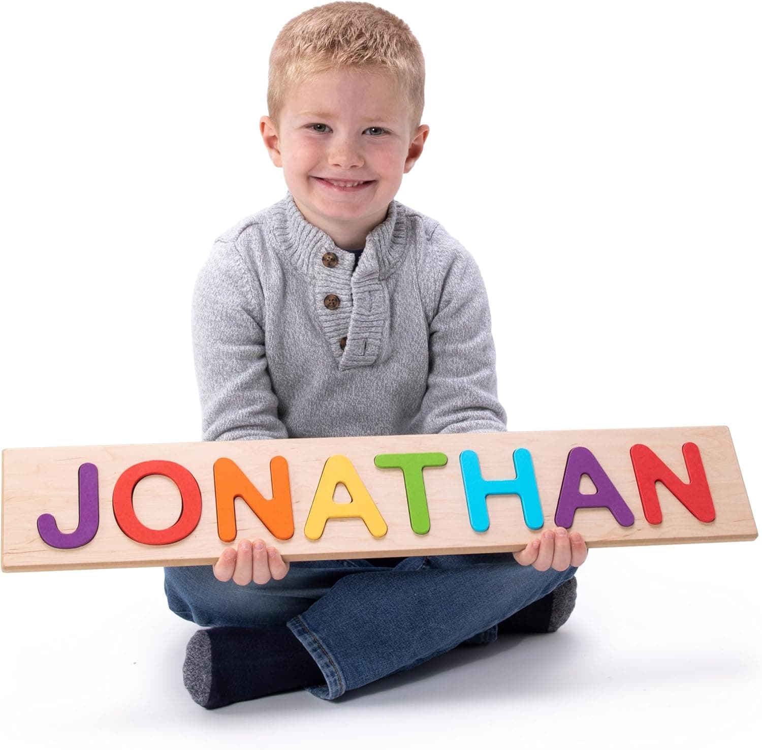 Fat Brain Toys Wooden Personalized Name Puzzle for Toddlers 1-3+ - image 1