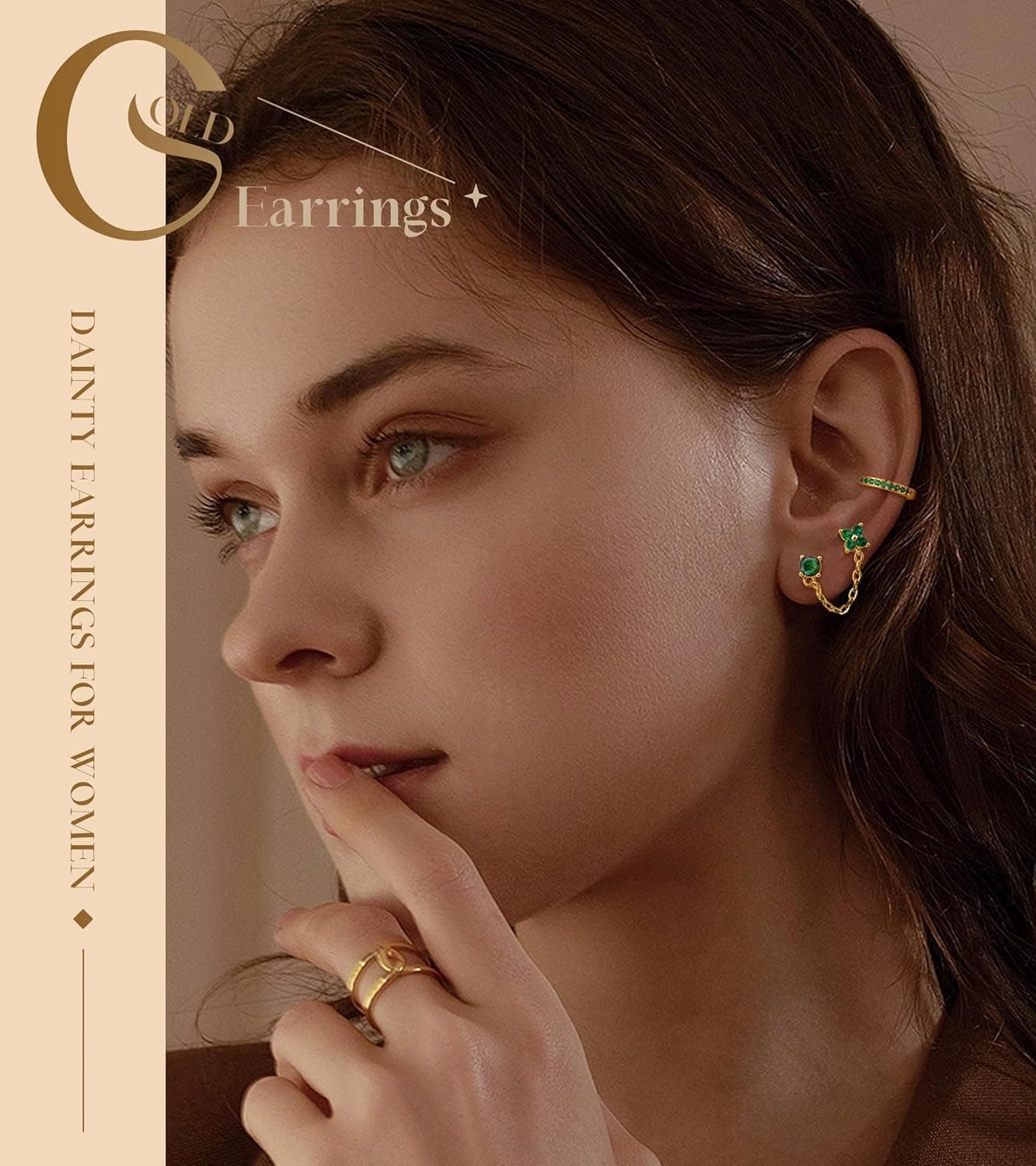 ADRAMATA Flat Back Earrings Set for Women Surgical Steel thumbnail 2