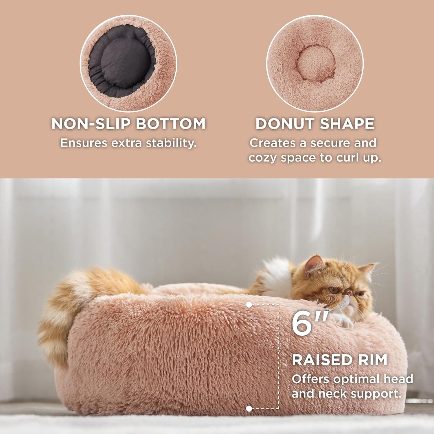 Bedsure Calming Cat Bed for Indoor Cats thumbnail 2