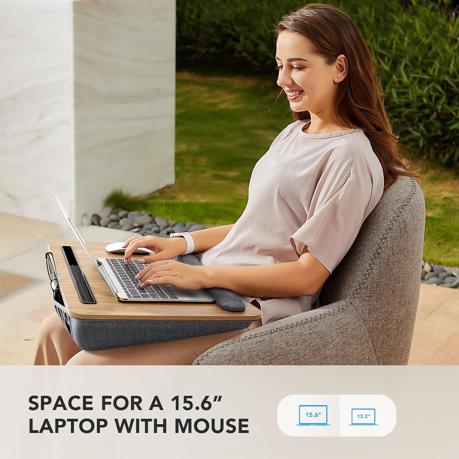 HUANUO Lap Laptop Desk with Pillow Cushion thumbnail 2