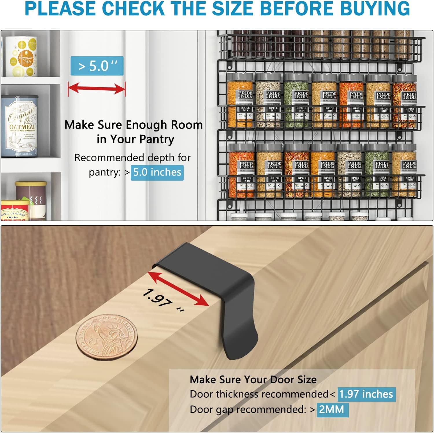 JKsmart 6-Tier Spice Rack Organizer with Door Hook thumbnail 2