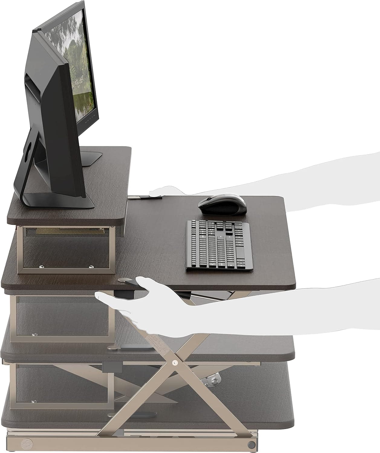 SHW 36-Inch Height Adjustable Standing Desk Converter thumbnail 5