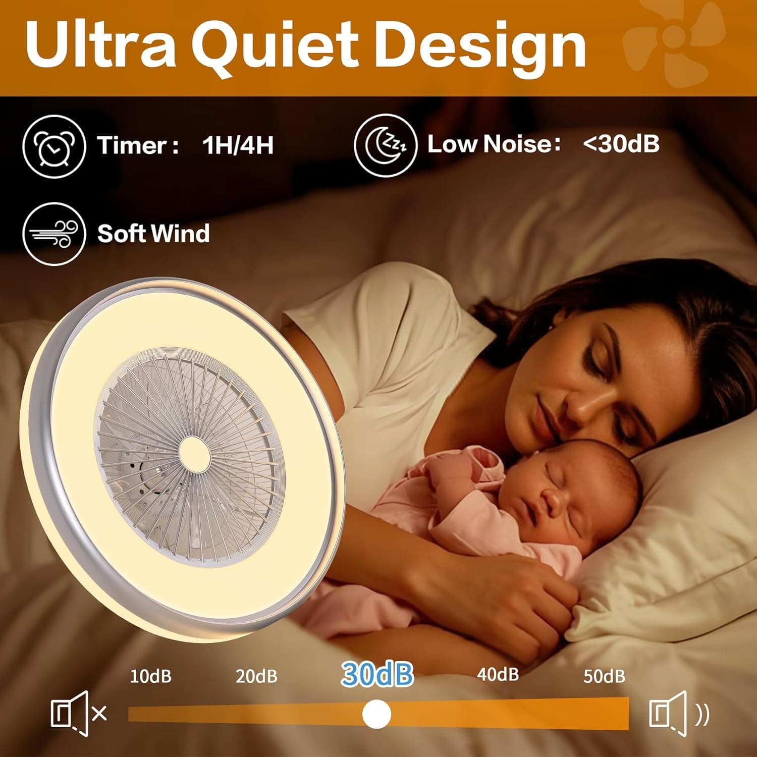 KAMLAM 24" Smart Bladeless Ceiling Fan with RGB Ambient Light thumbnail 4