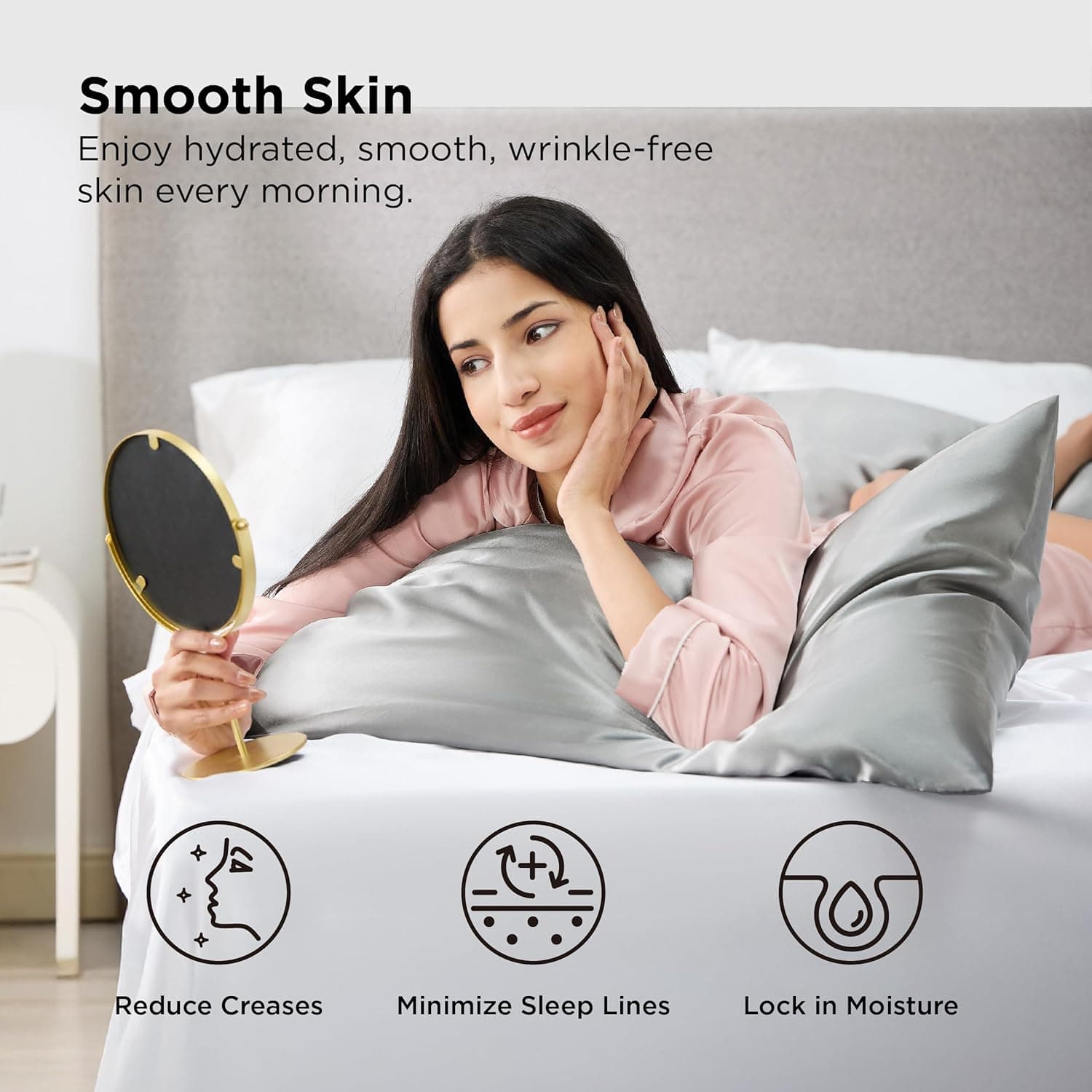 Bedsure Satin Pillowcase Queen Size Set of 2 thumbnail 4