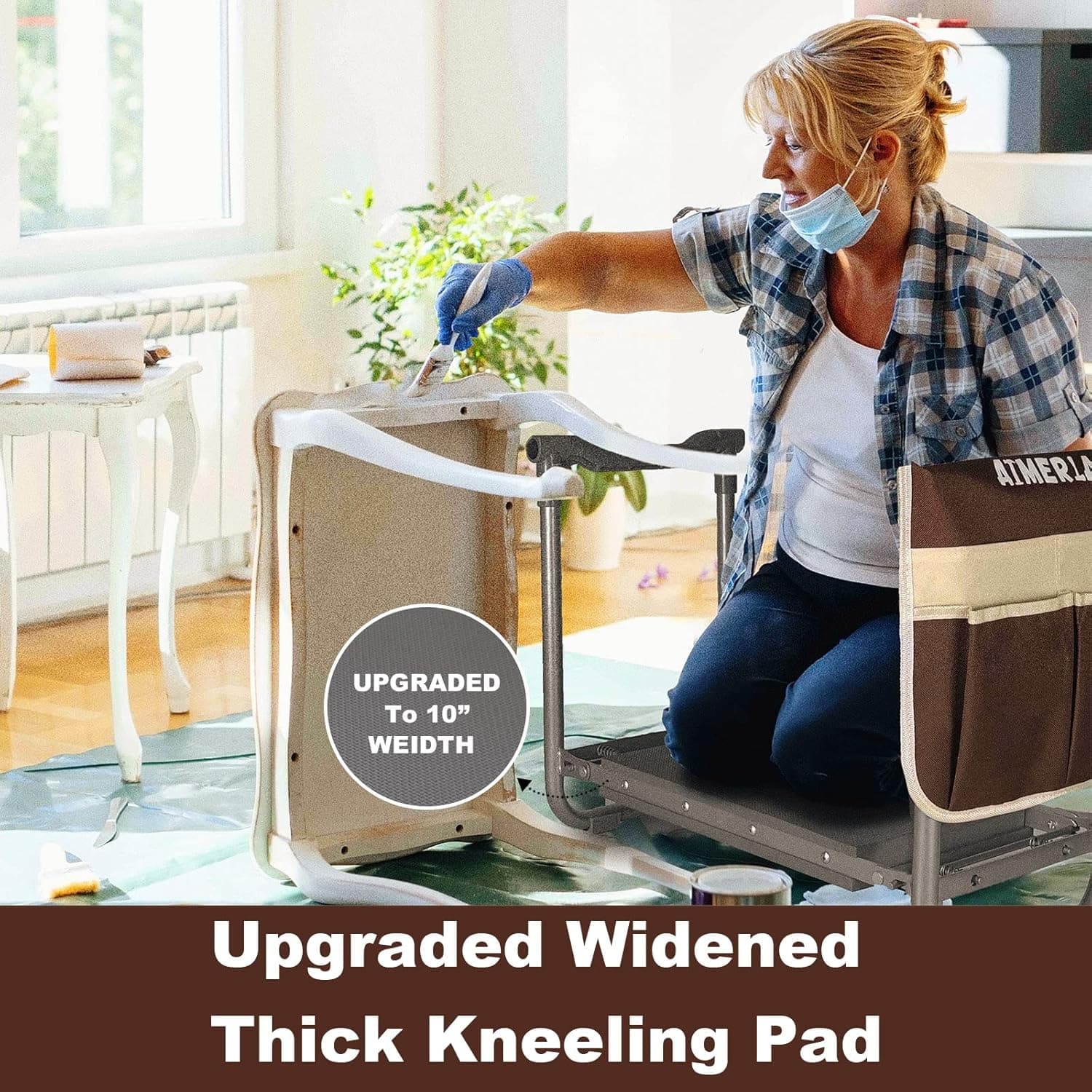 Aimerla Foldable Garden Kneeler Seat with Tool Bags thumbnail 3