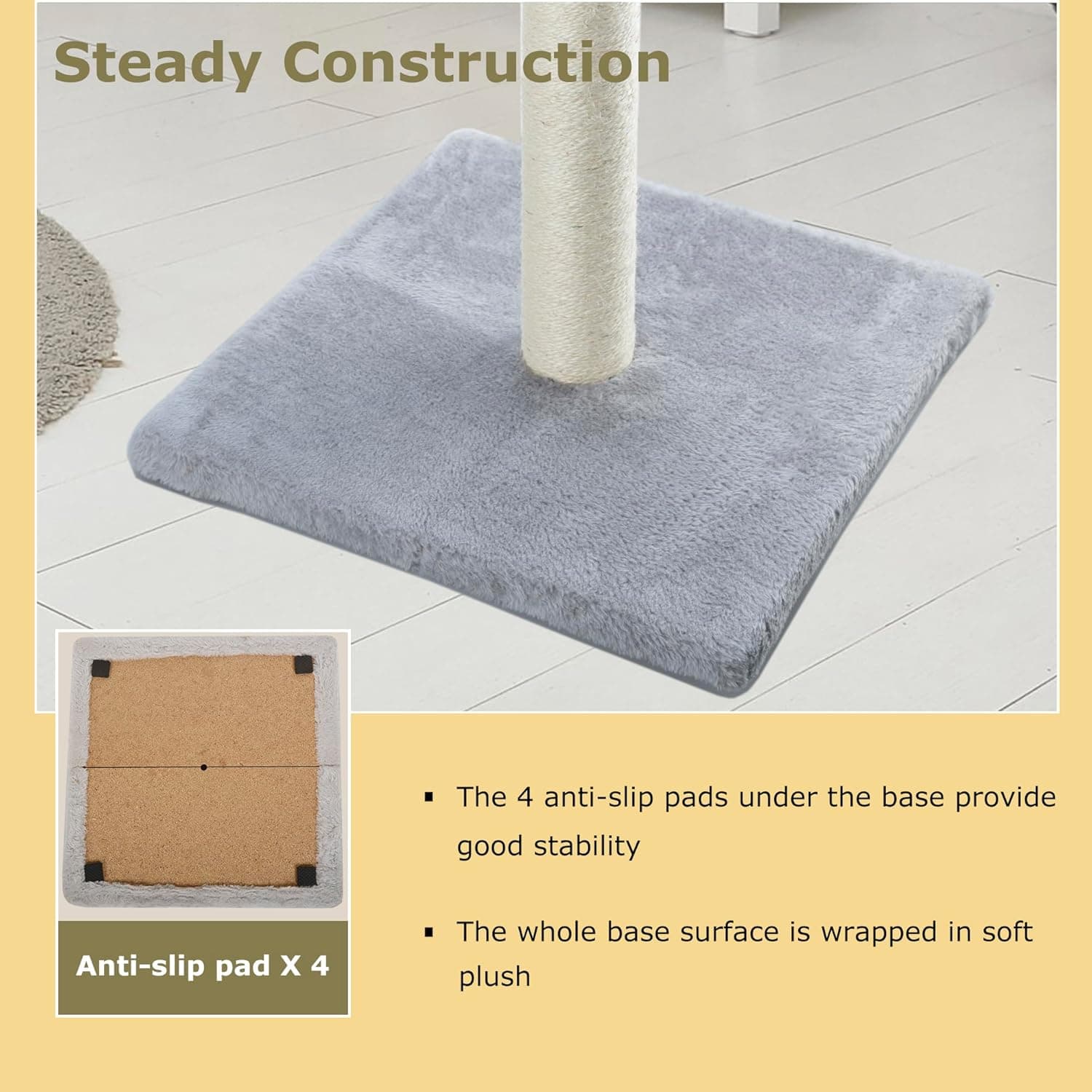 Dimaka 29" Tall Cat Scratching Post with Sisal and Plush thumbnail 4