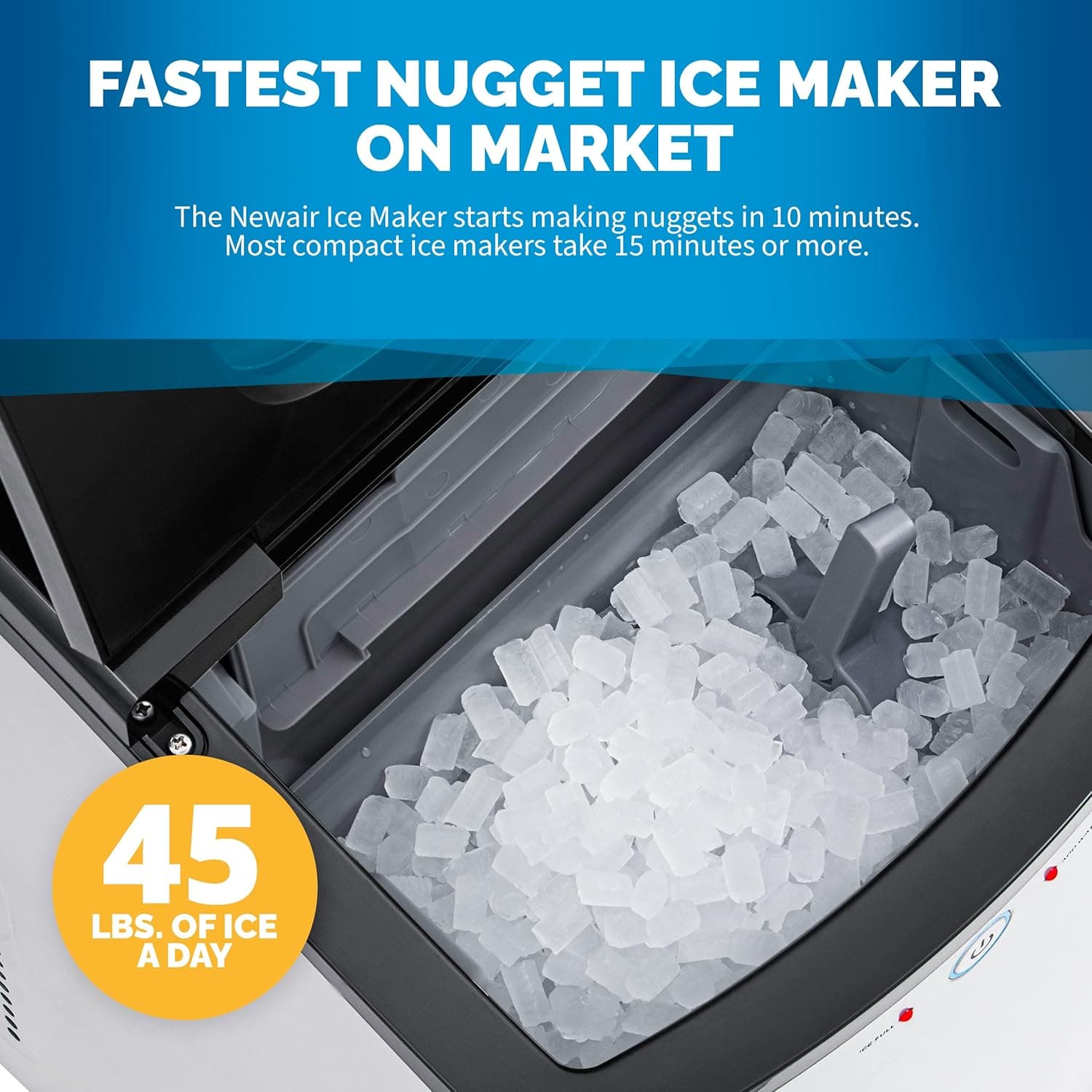 Newair Sonic Speed Nugget Ice Maker 45Lbs thumbnail 2