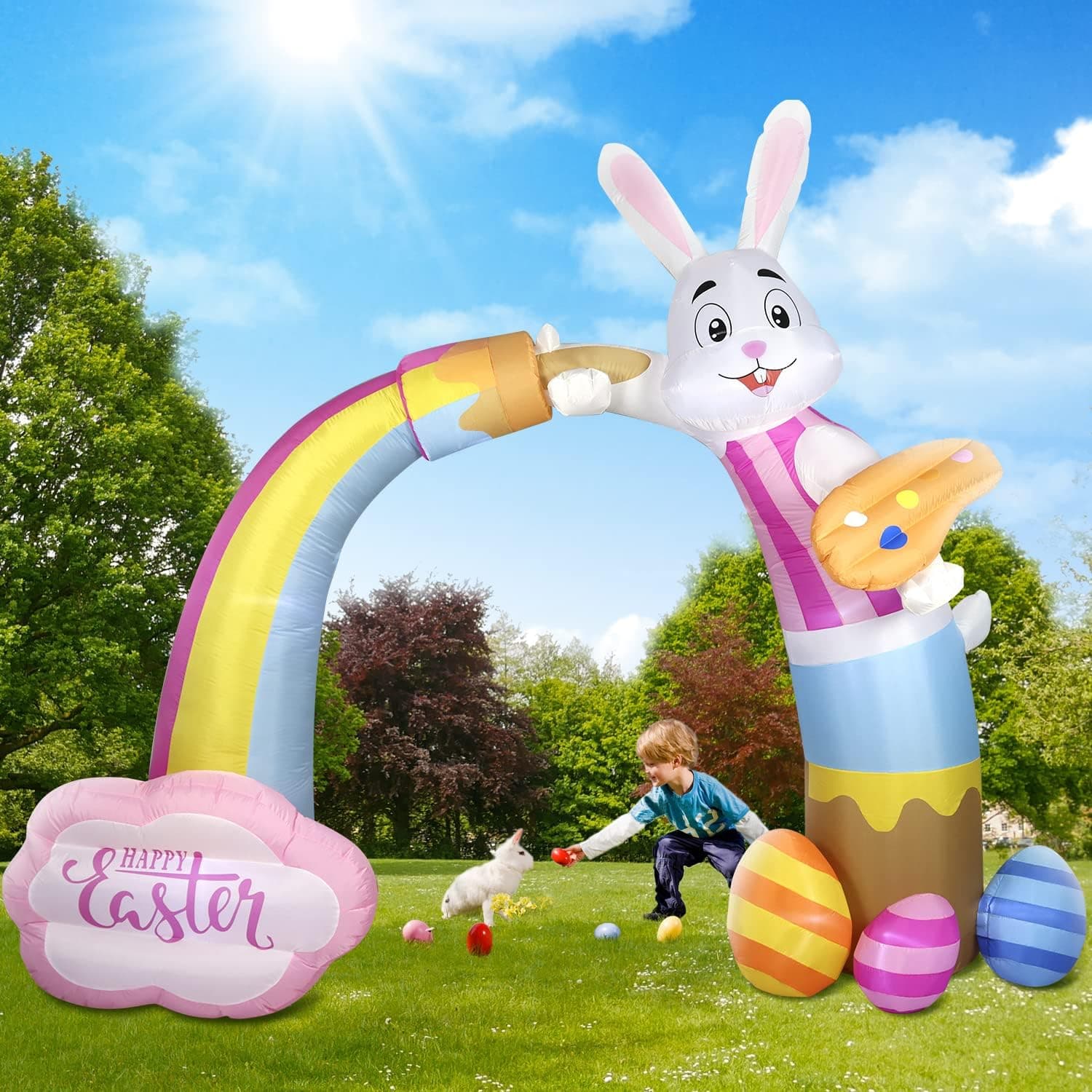 Domkom 12 FT Easter Inflatable Bunny Archway thumbnail 3