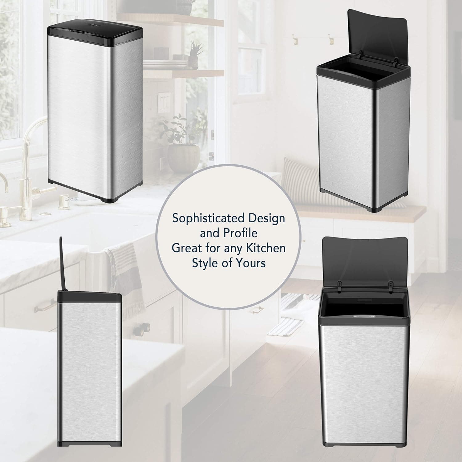 CozyBlock 13 Gallon Automatic Touchless Sensor Trash Can thumbnail 2