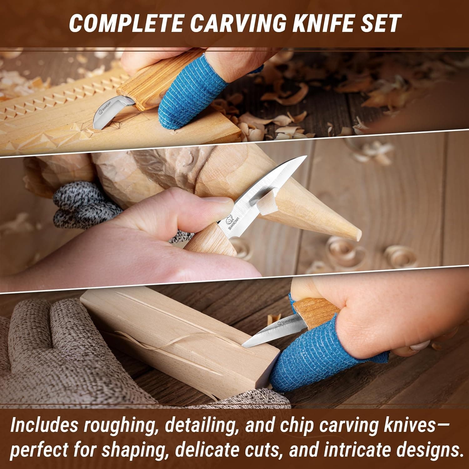 BeaverCraft Wood Carving Knife Kit S15 Whittling Kit for Beginners thumbnail 3